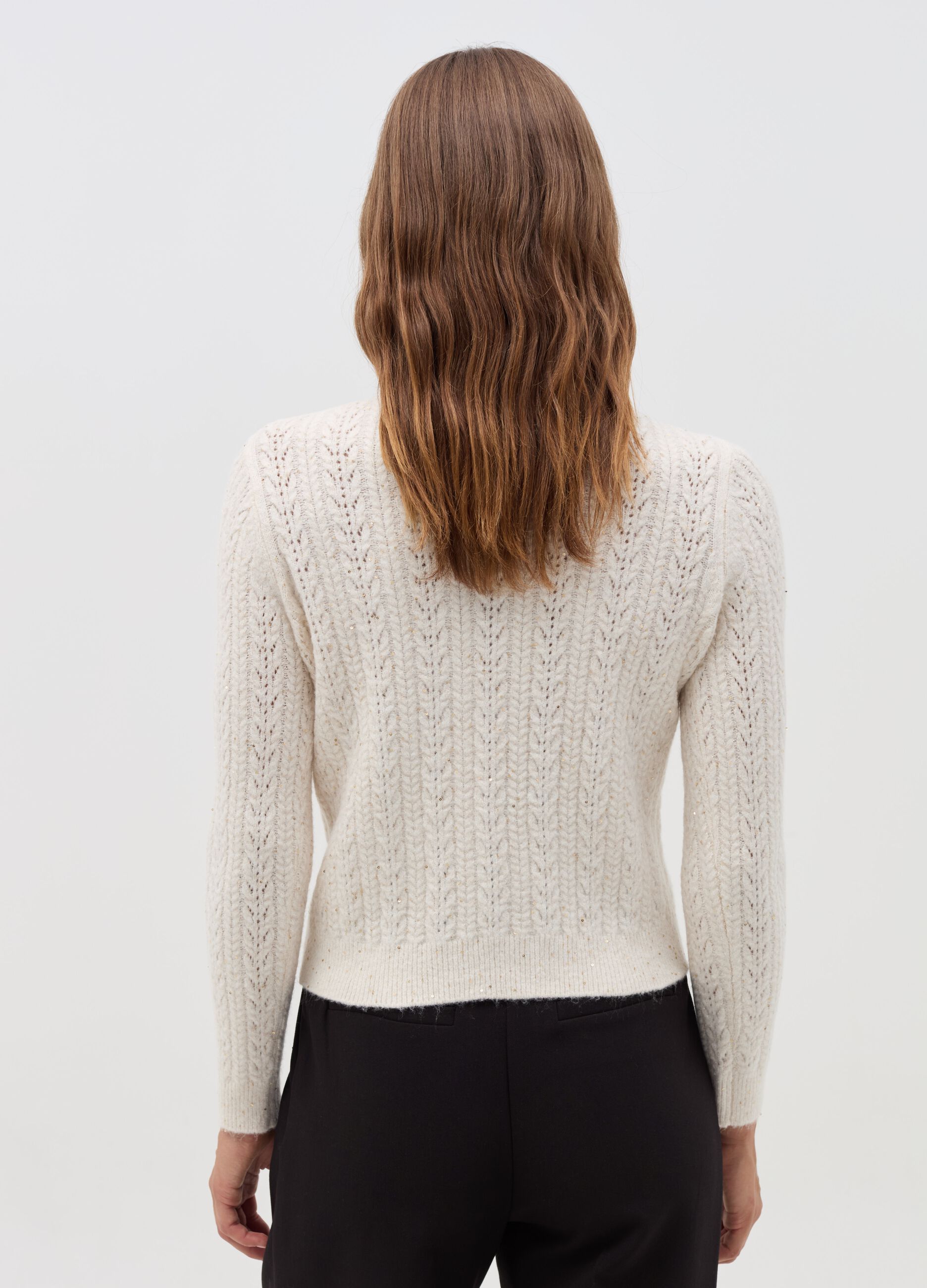 Lurex pullover with micro sequins