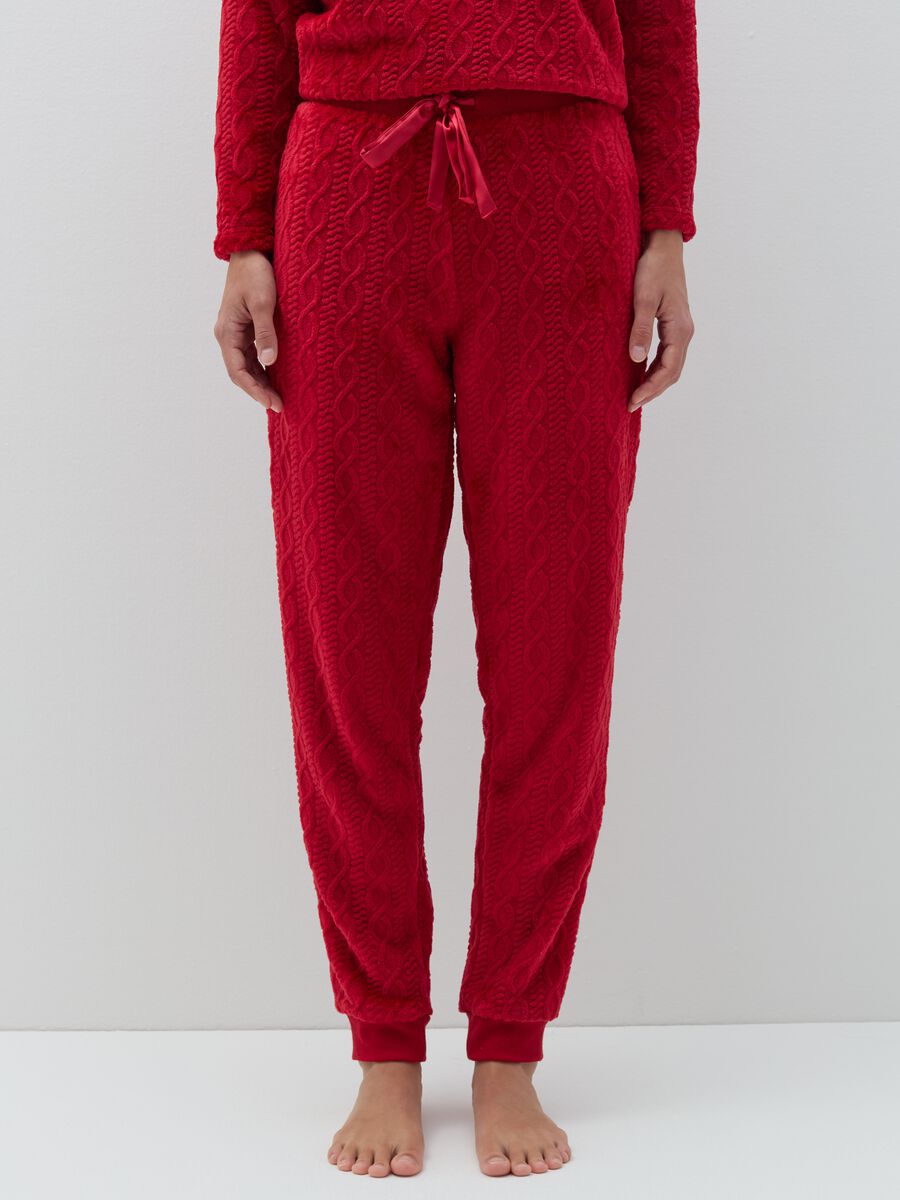 Cable-knit pyjama trousers_1