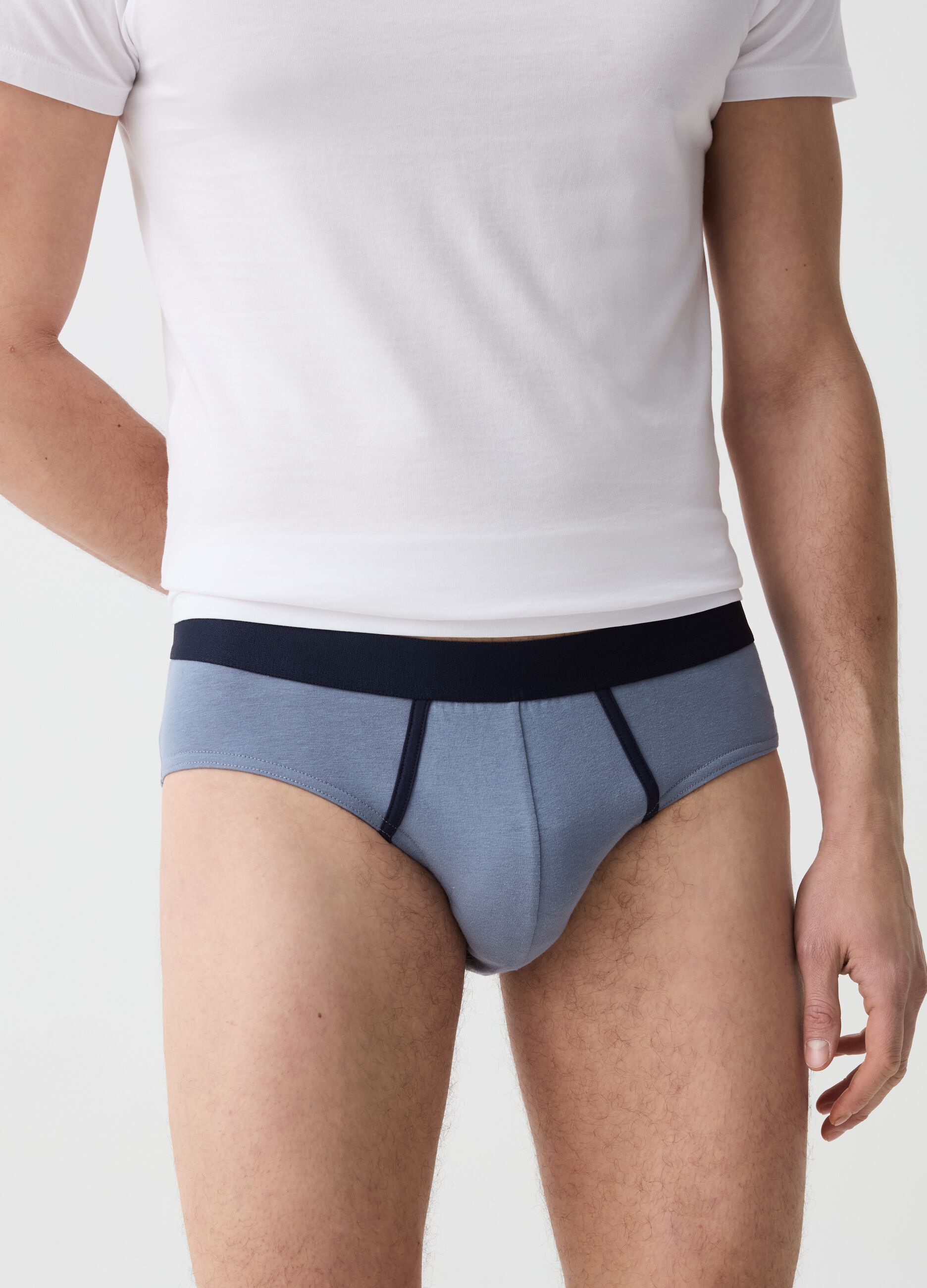 Three-pack briefs in stretch organic cotton