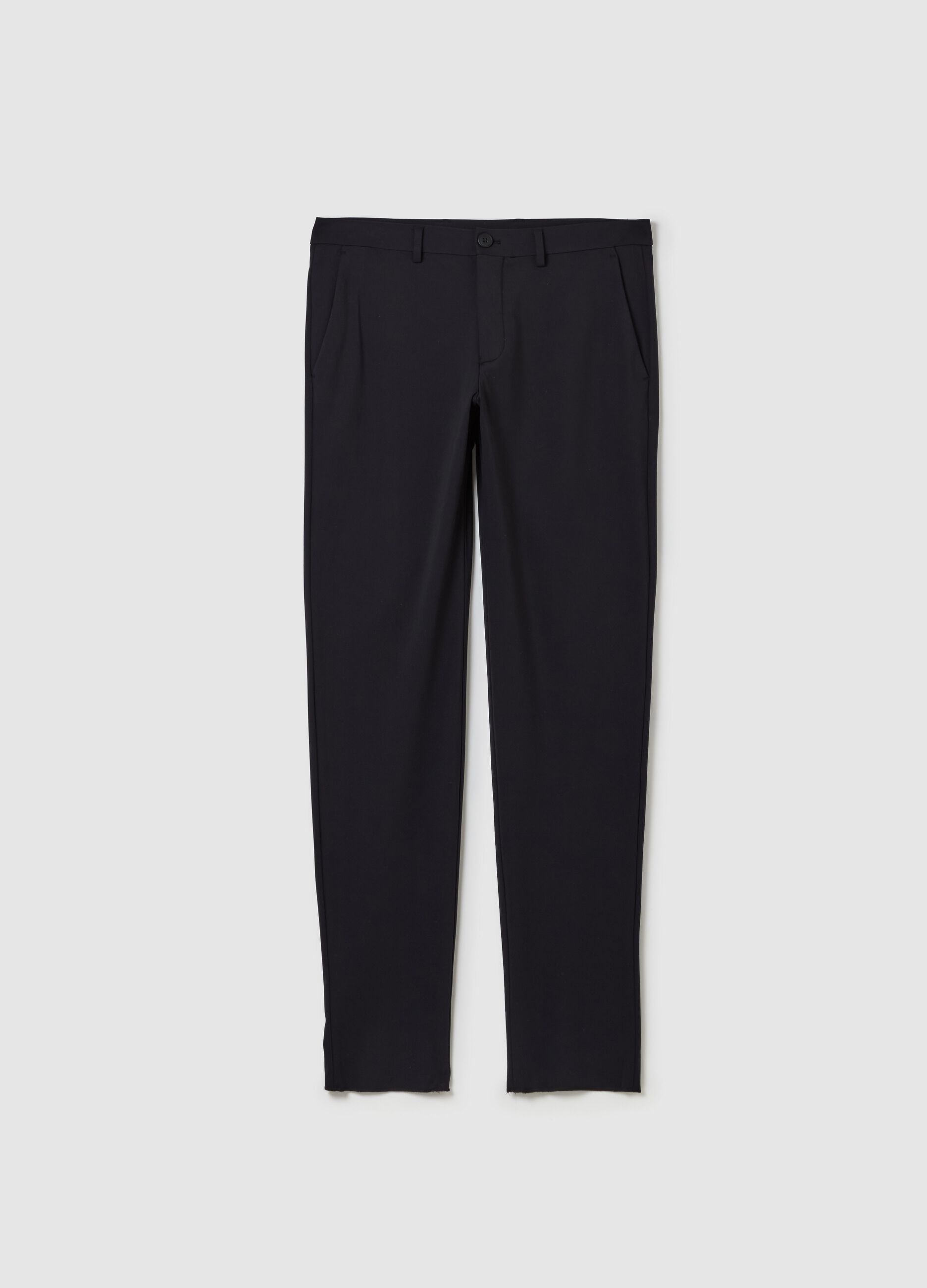 Contemporary chino trousers in technical fabric