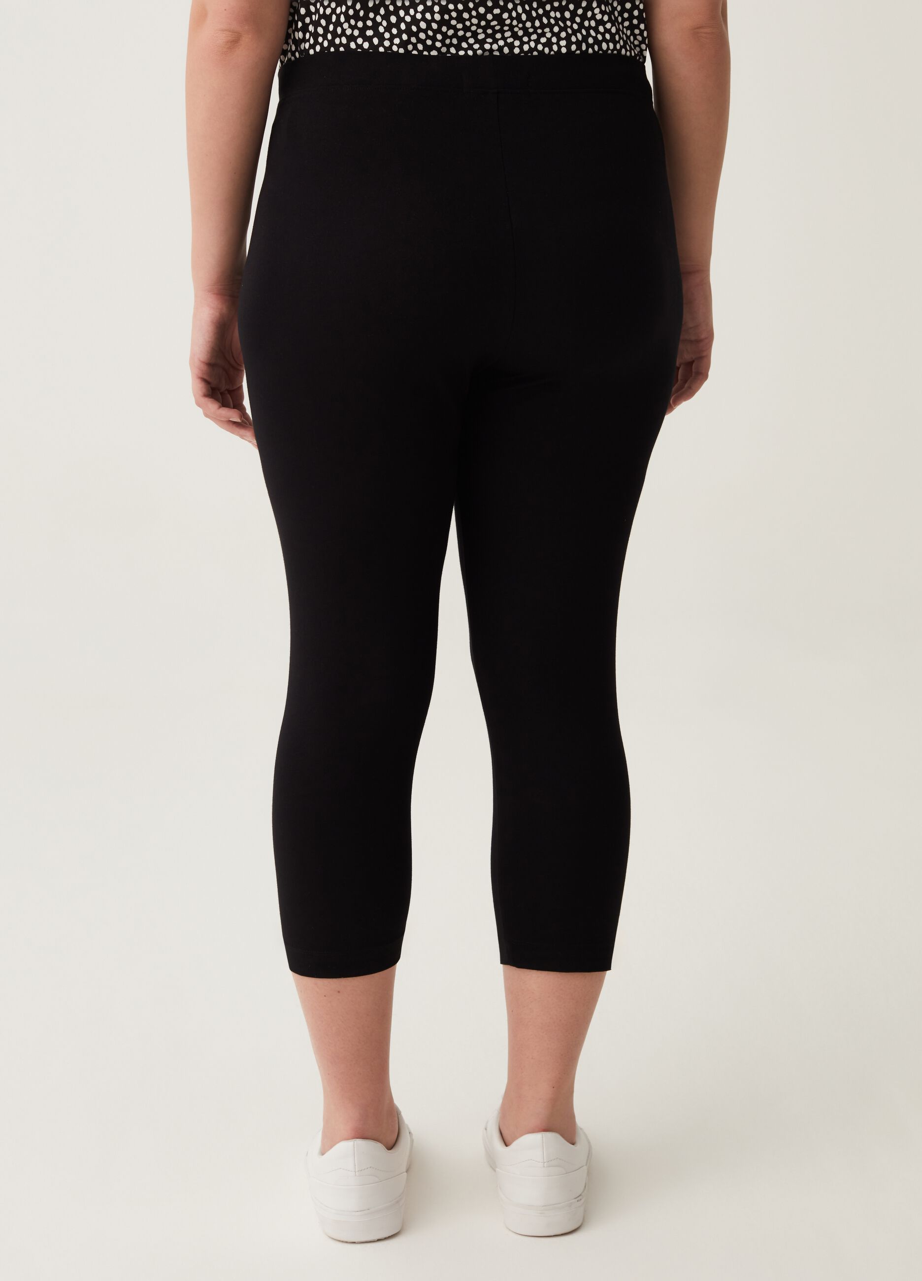 Curvy stretch cotton cropped leggings