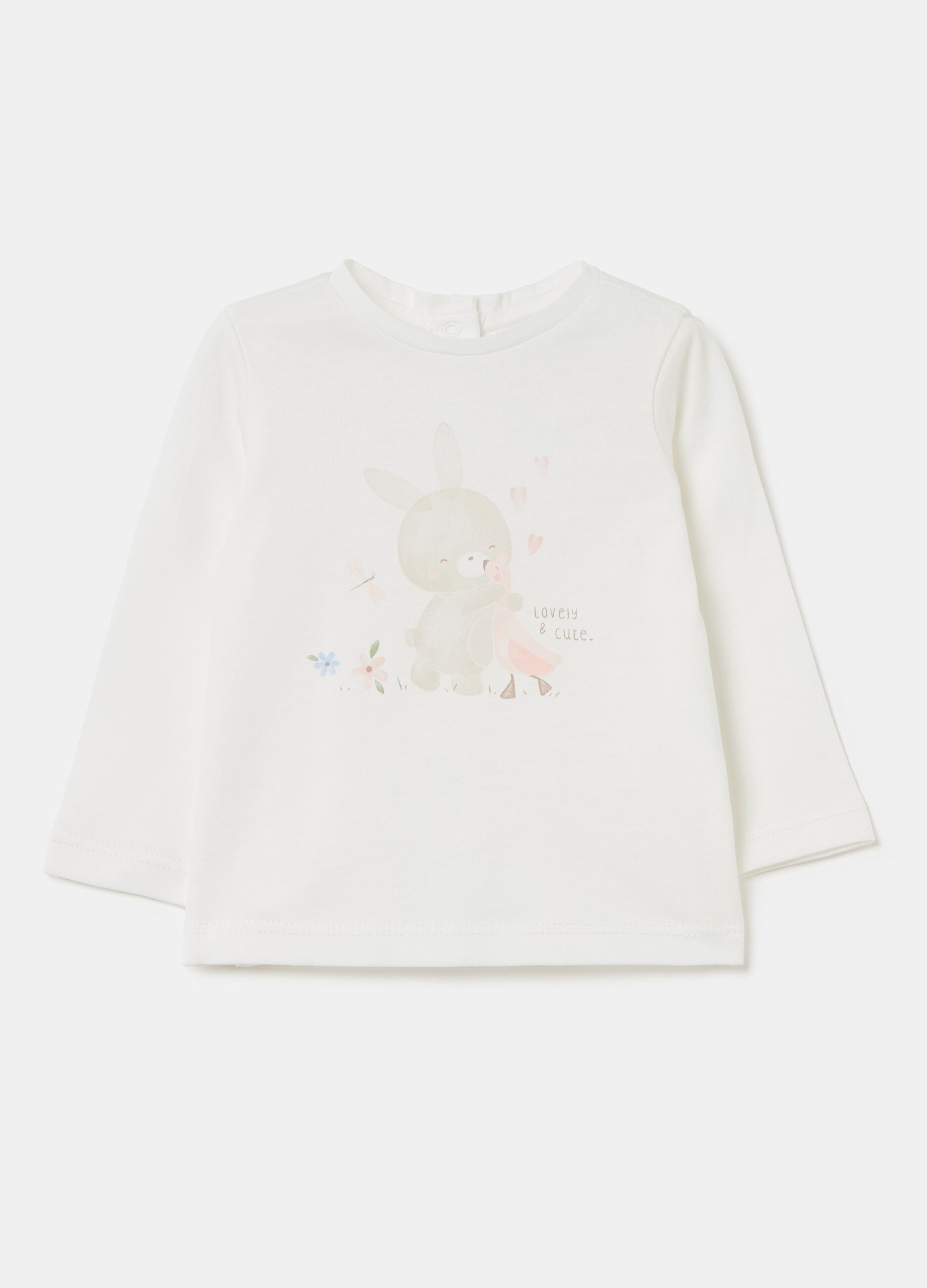 T-shirt with long sleeves and animals print