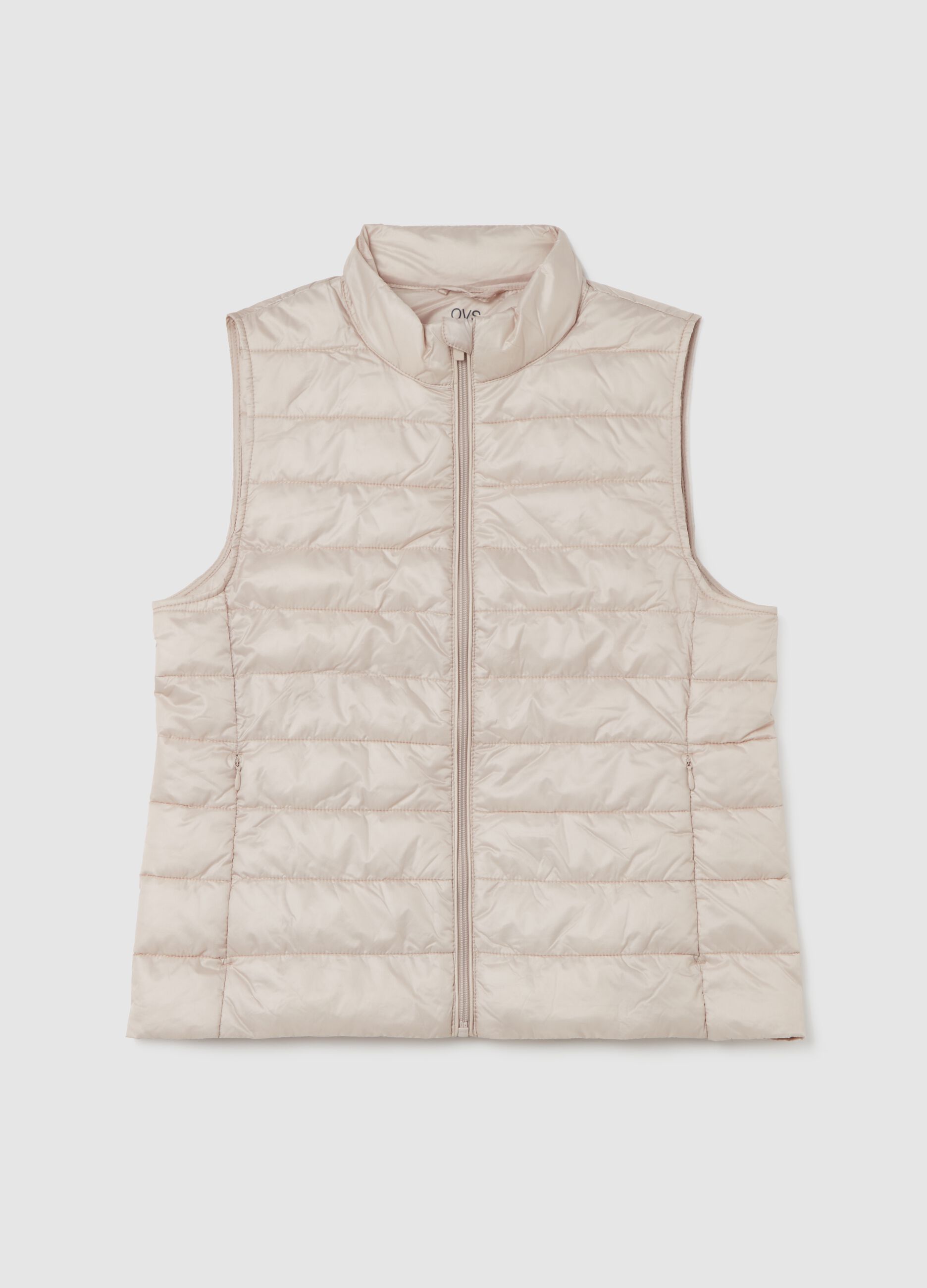 Ultralight gilet with high neck