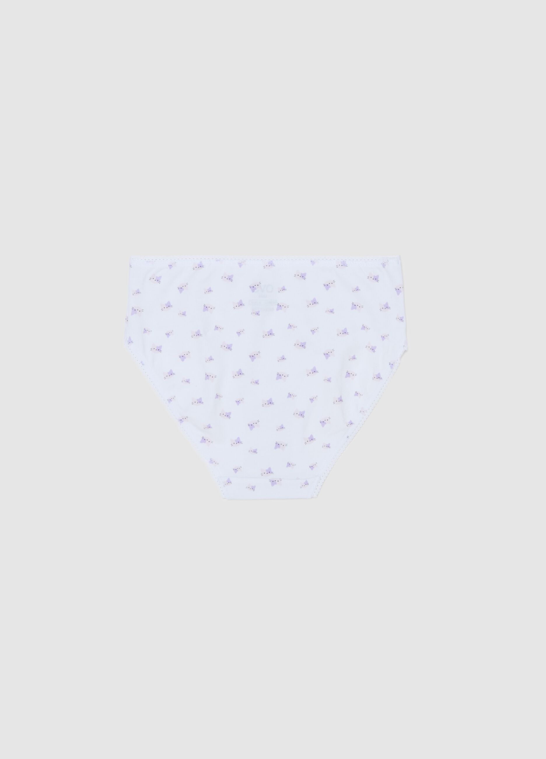 Jersey briefs with kittens print