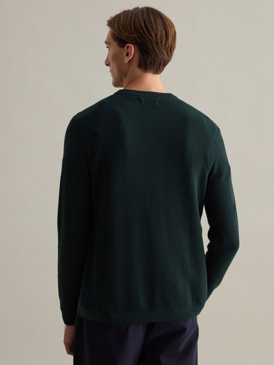 Piquet pullover with round neck_2