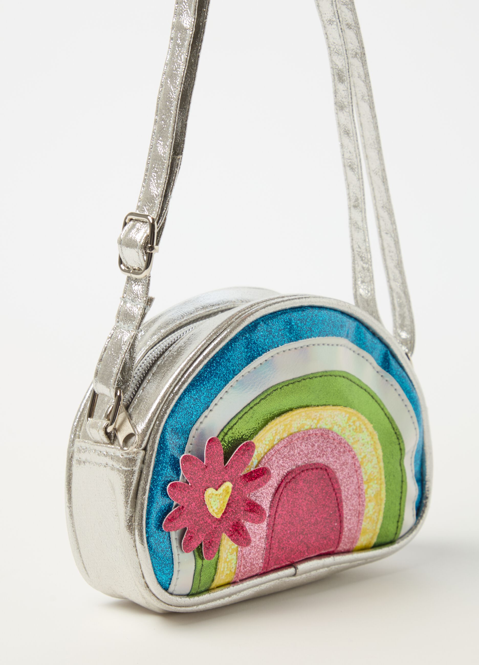 Bag with glitter rainbow pattern