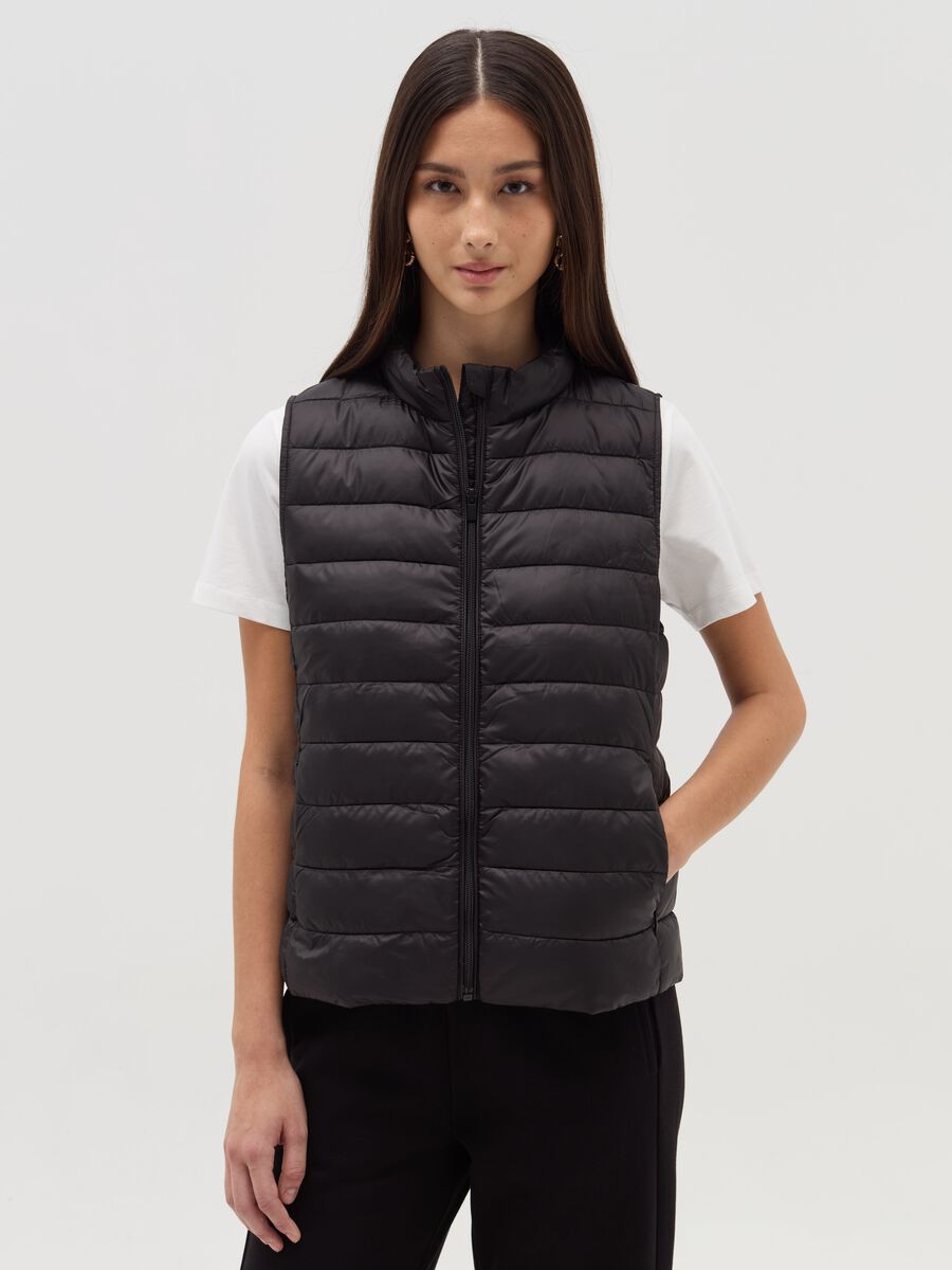 Ultralight gilet with high neck_1