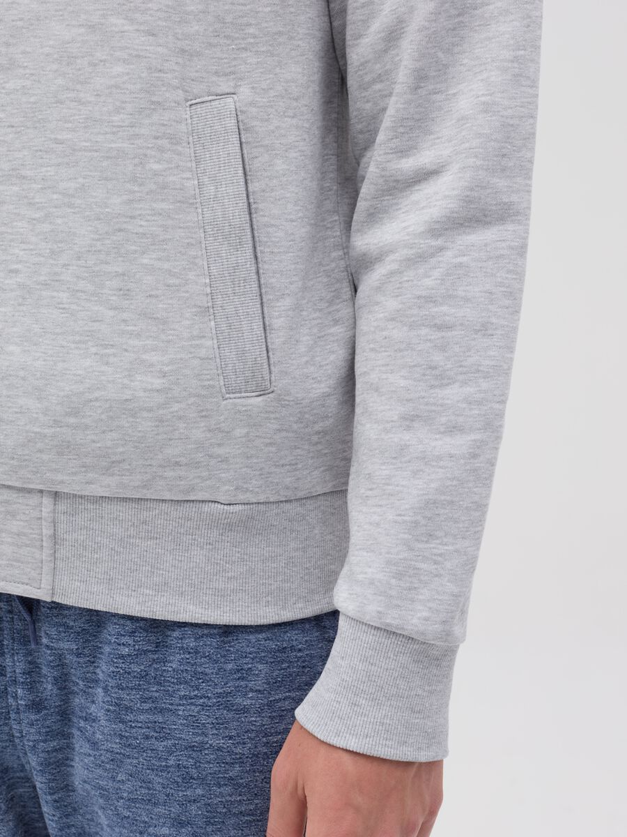 Full-zip sweatshirt in French terry with high neck_2