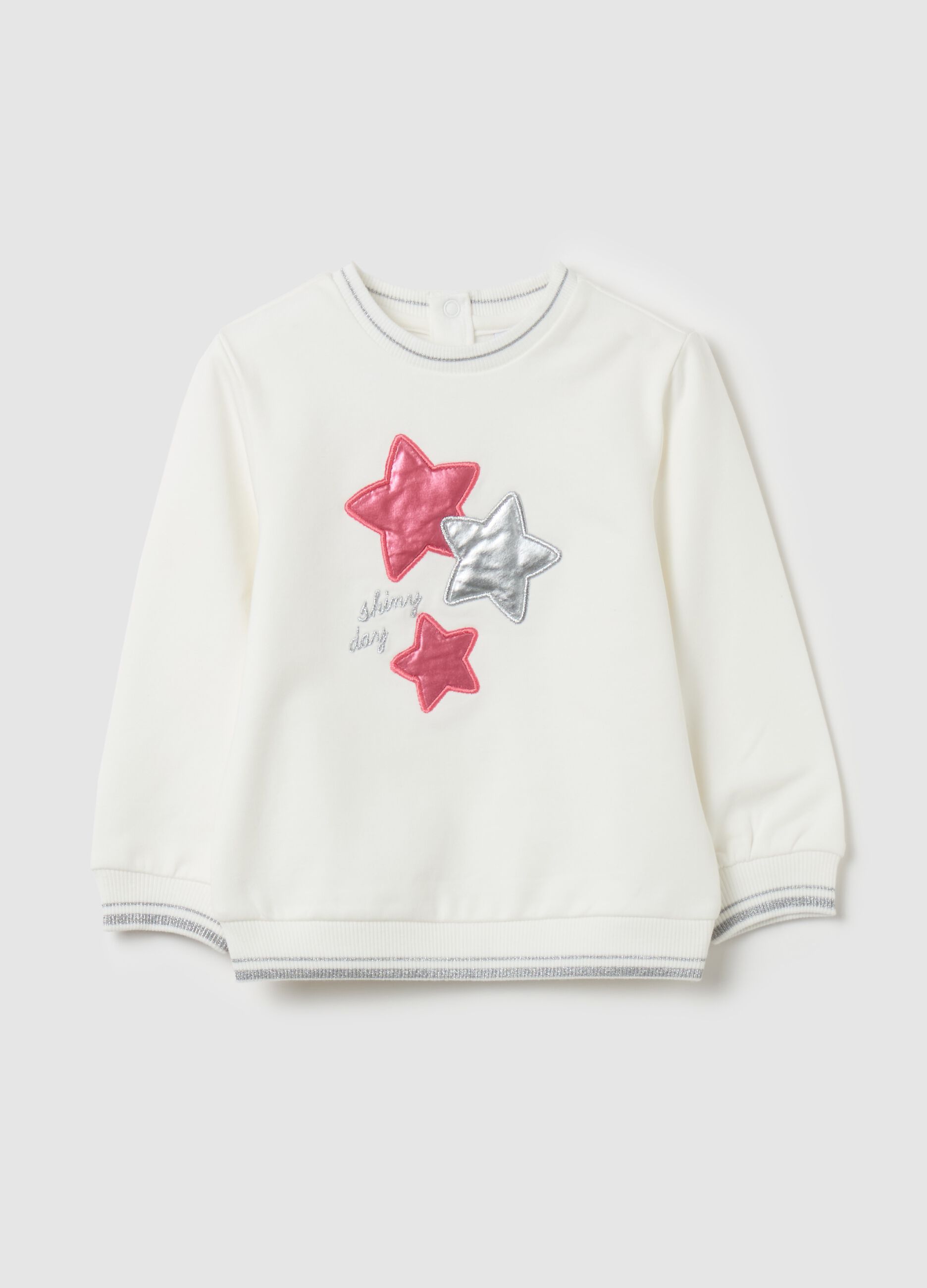 Sweatshirt with stars patch and lurex details