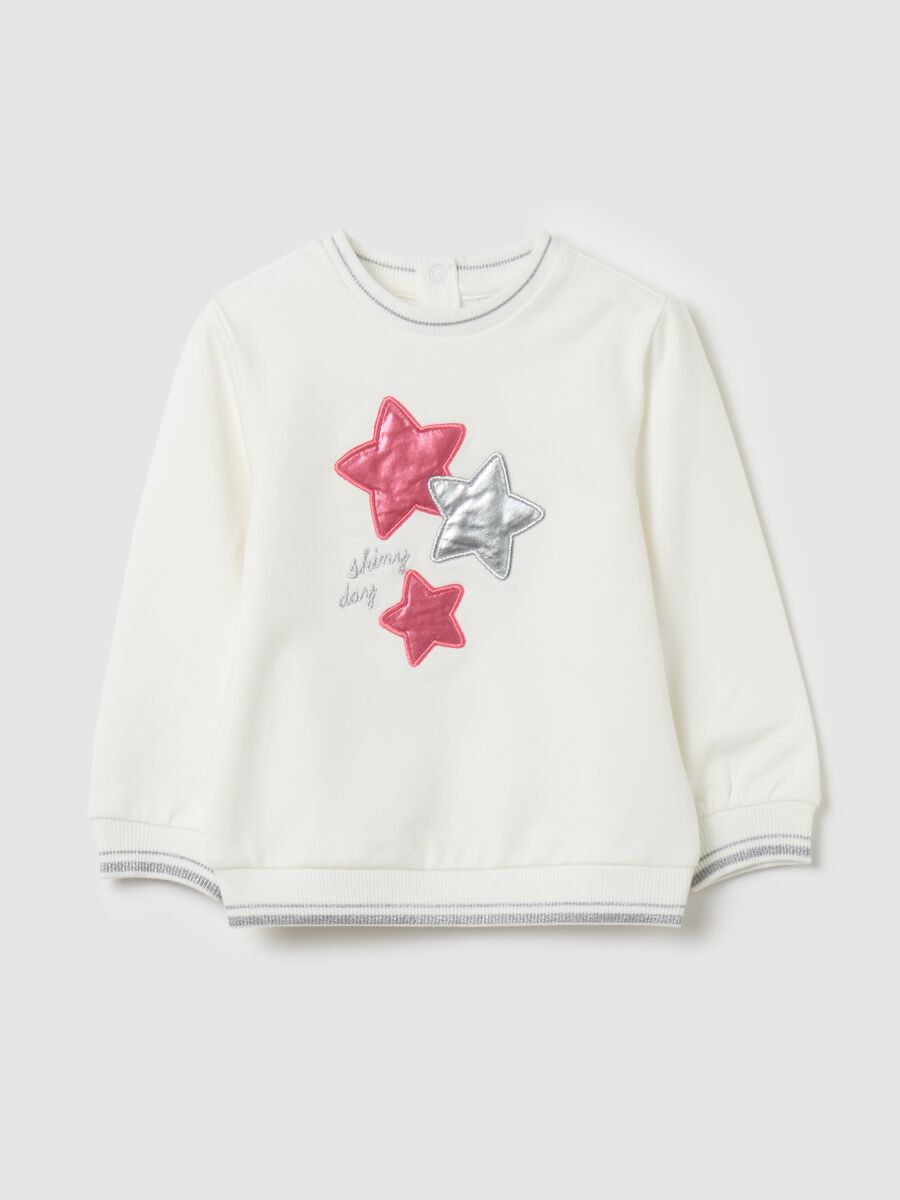 Sweatshirt with stars patch and lurex details_0