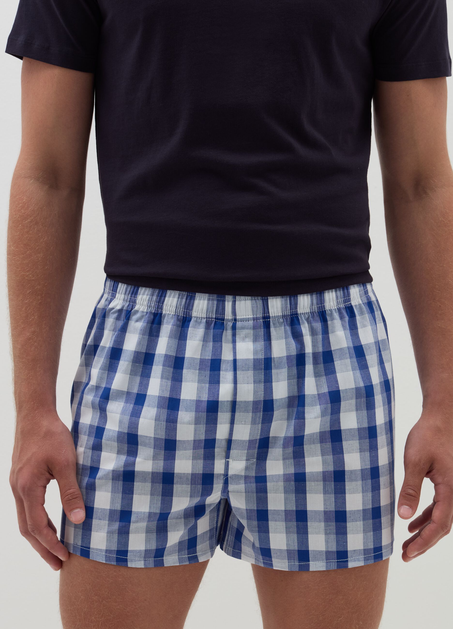 Two-pack boxer shorts in cotton canvas with pattern