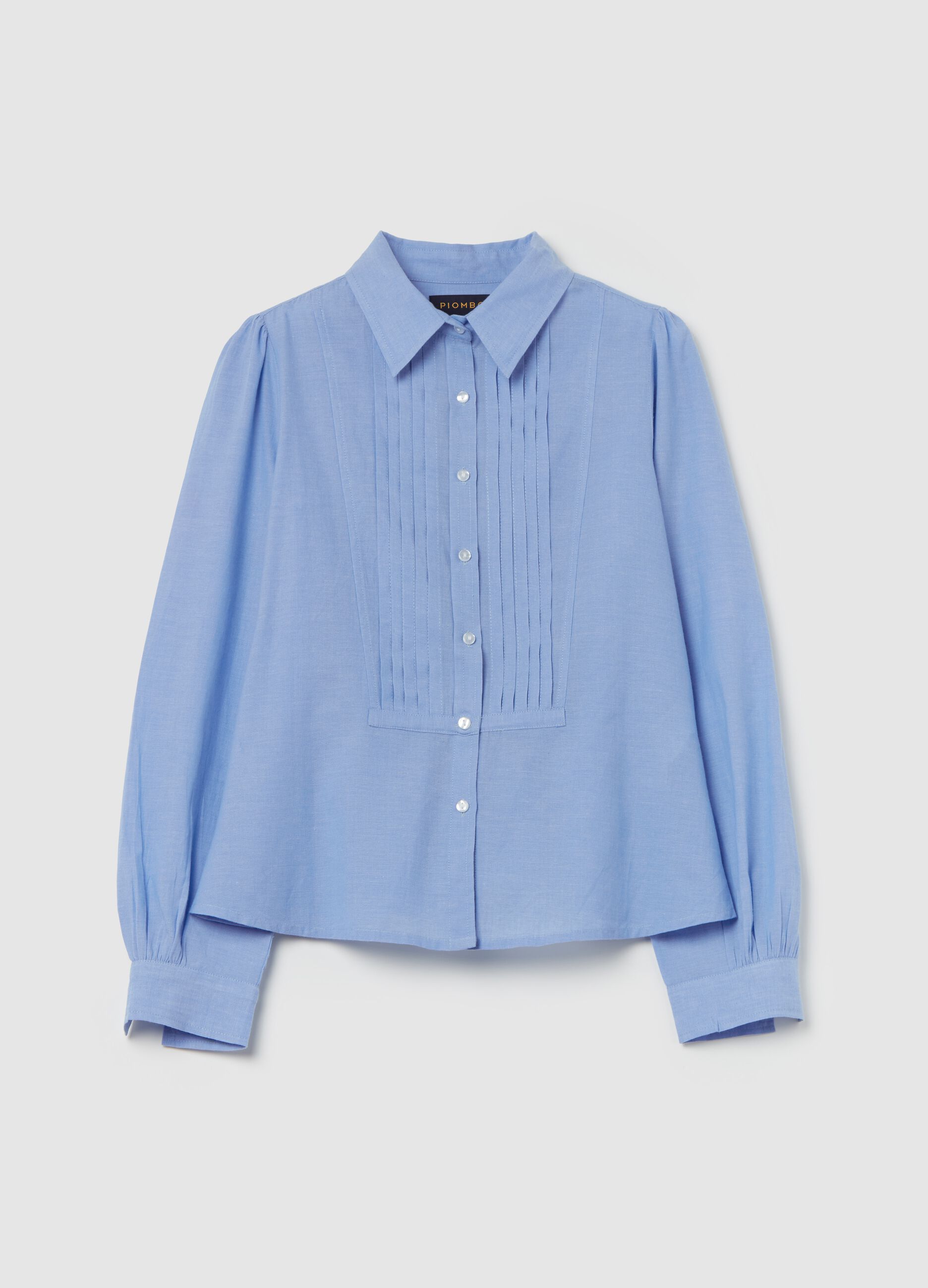 Shirt with pleated detail