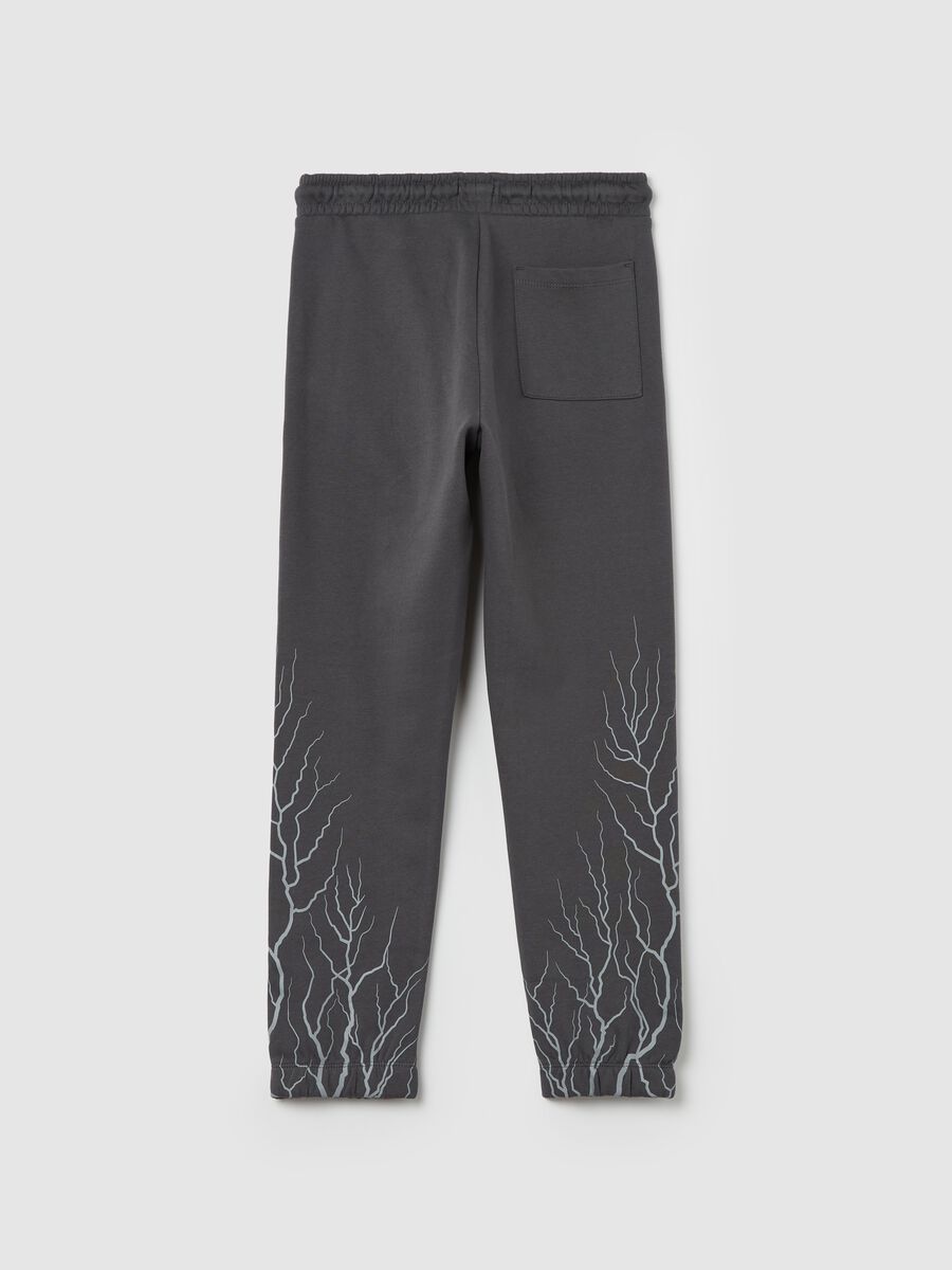 Joggers with lightning bolts print_1