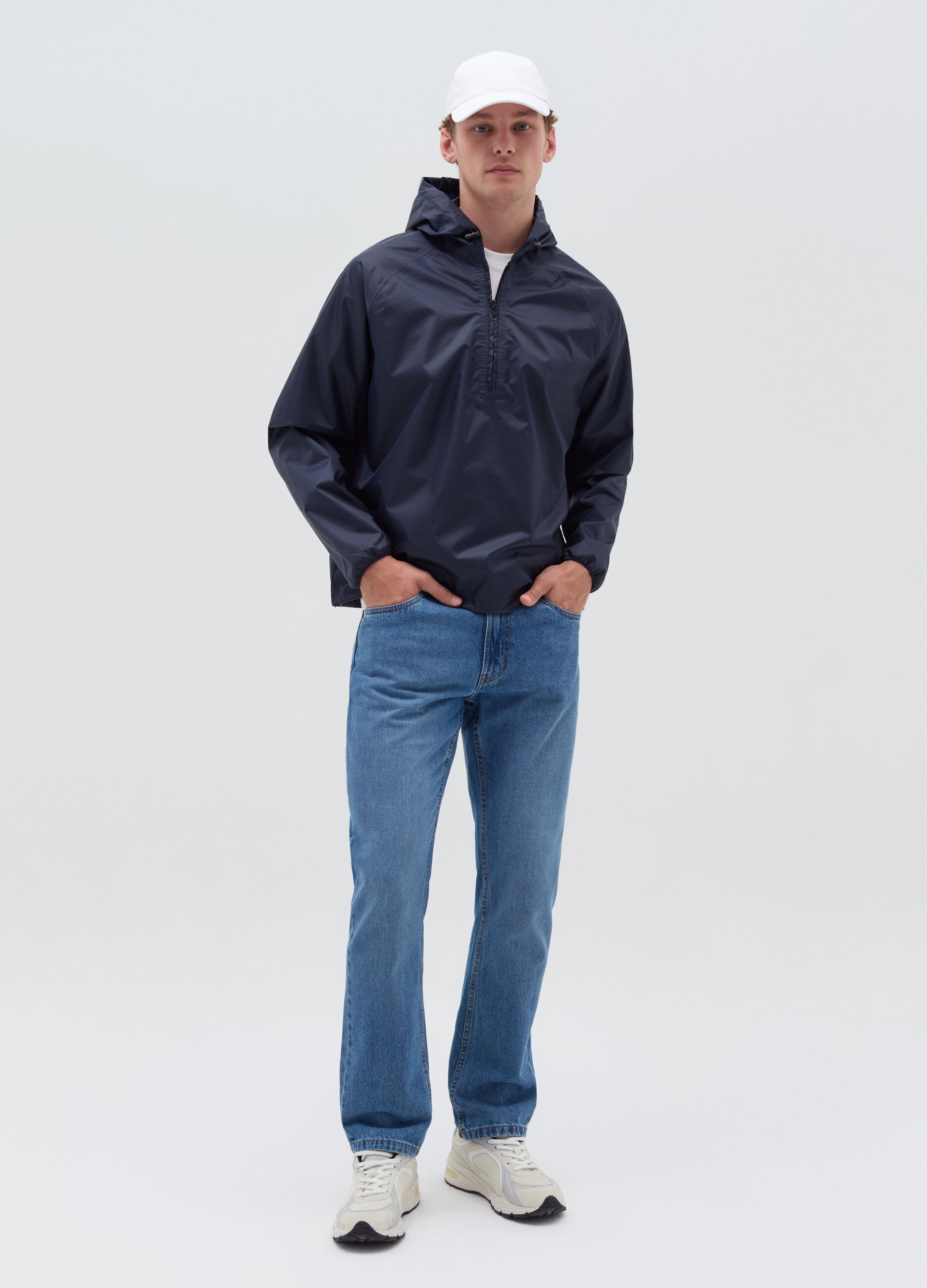 Essential waterproof half-zip jacket