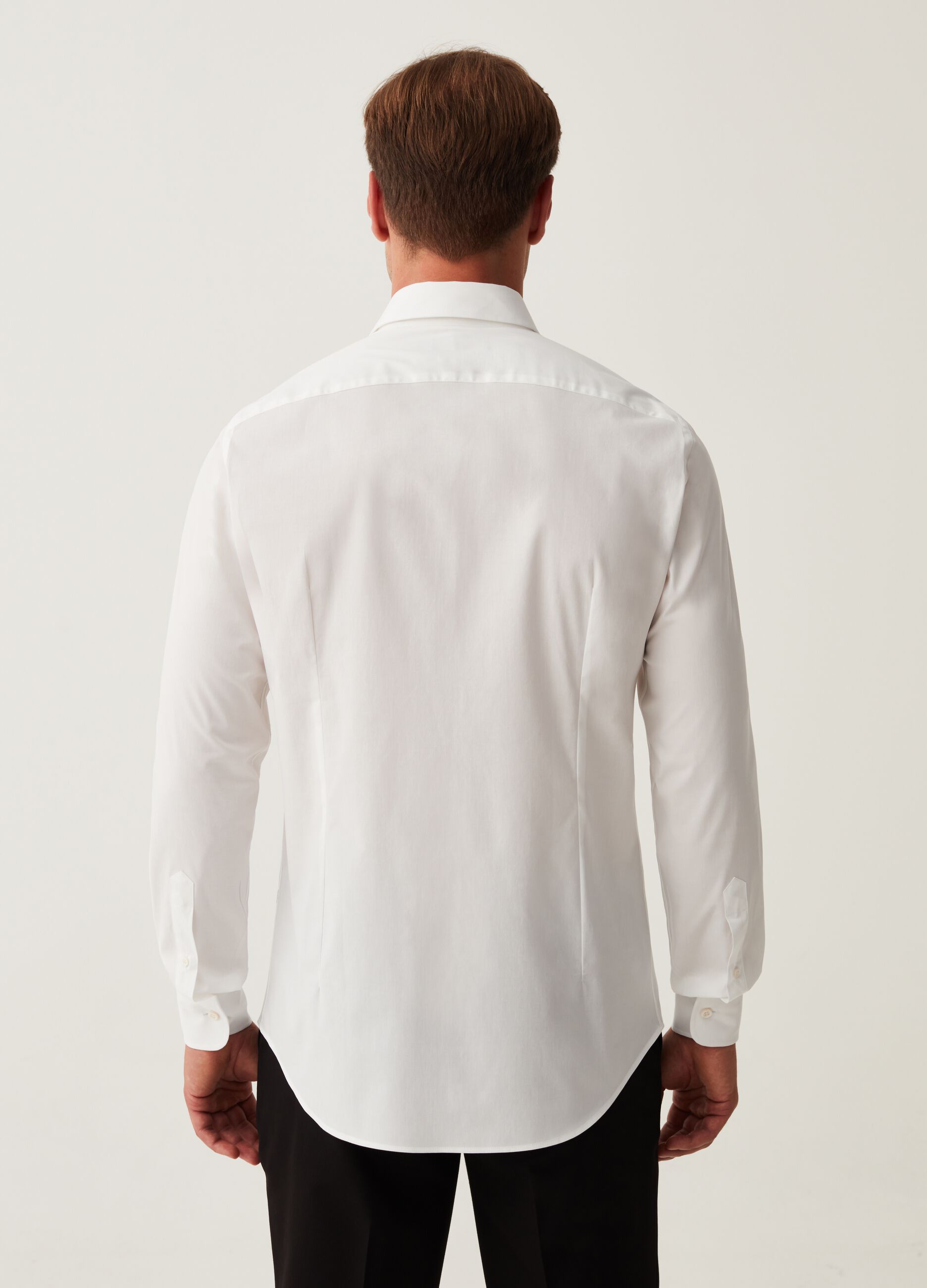 Slim fit, stretch cotton shirt