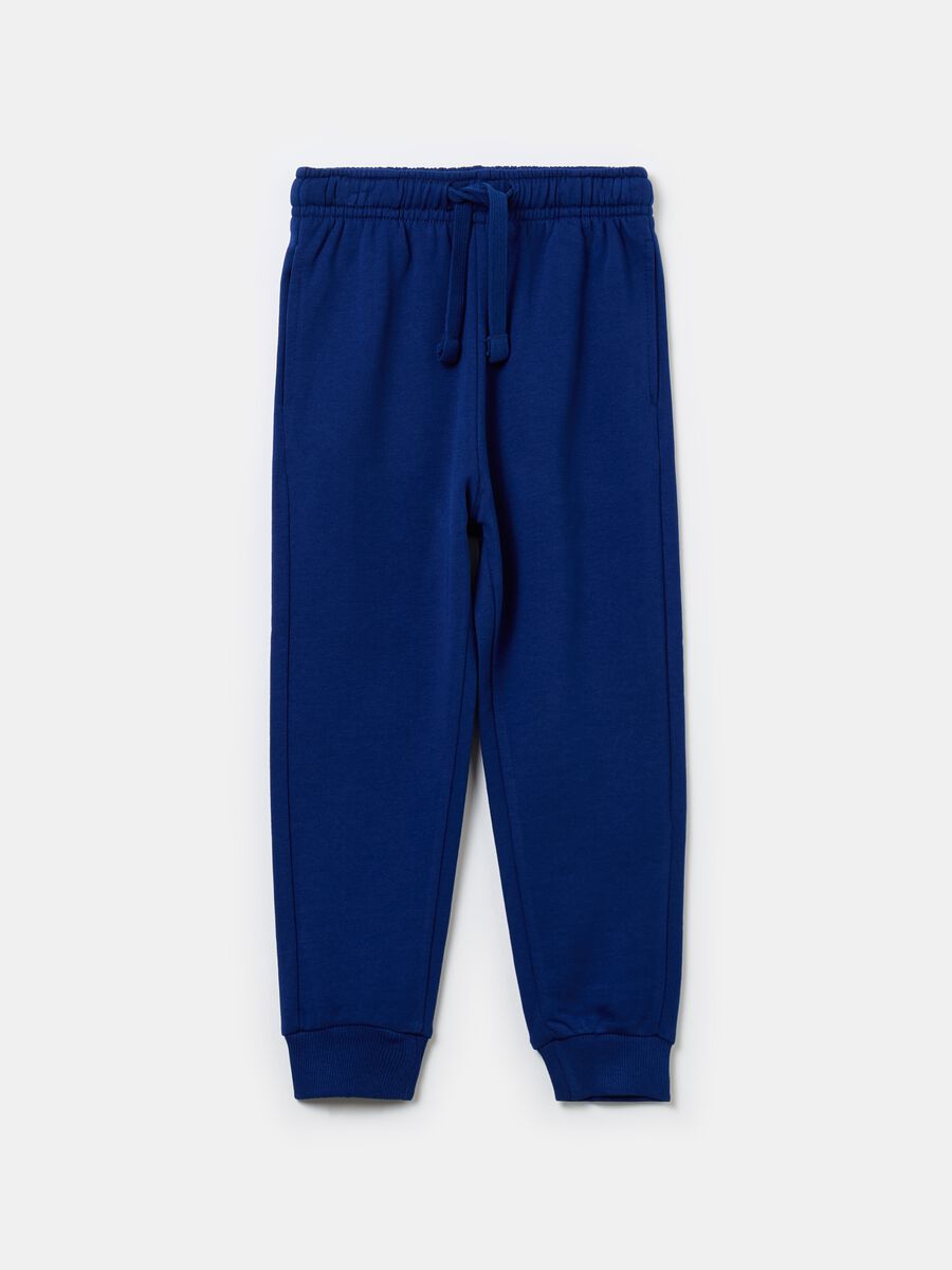 Fleece joggers with pockets and drawstring_0