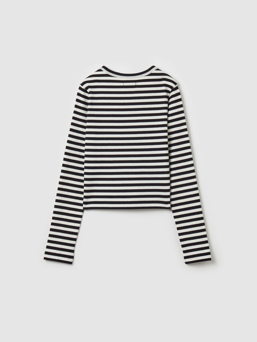 Long-sleeved T-shirt with striped pattern_1