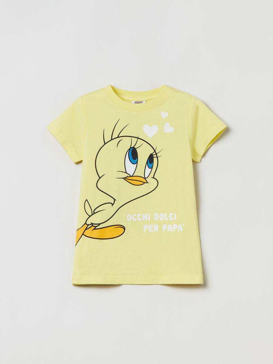 Camiseta de Piolín amarilla manga corta para niña 2T a 5T
