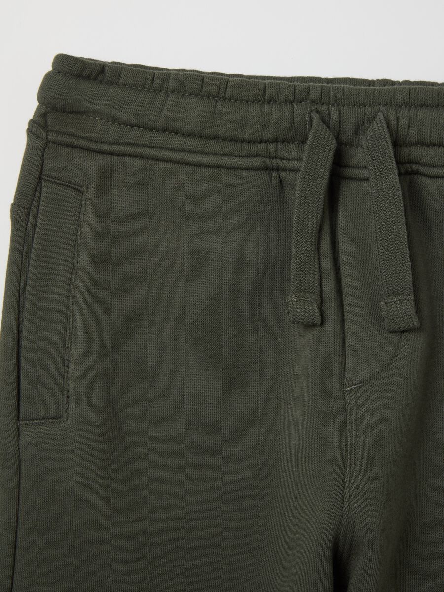 Cargo joggers in fleece with drawstring_3