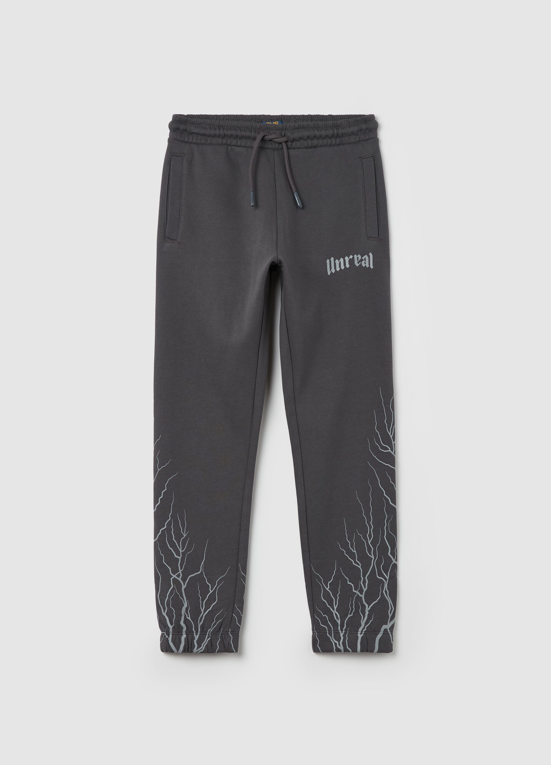 Joggers with lightning bolts print