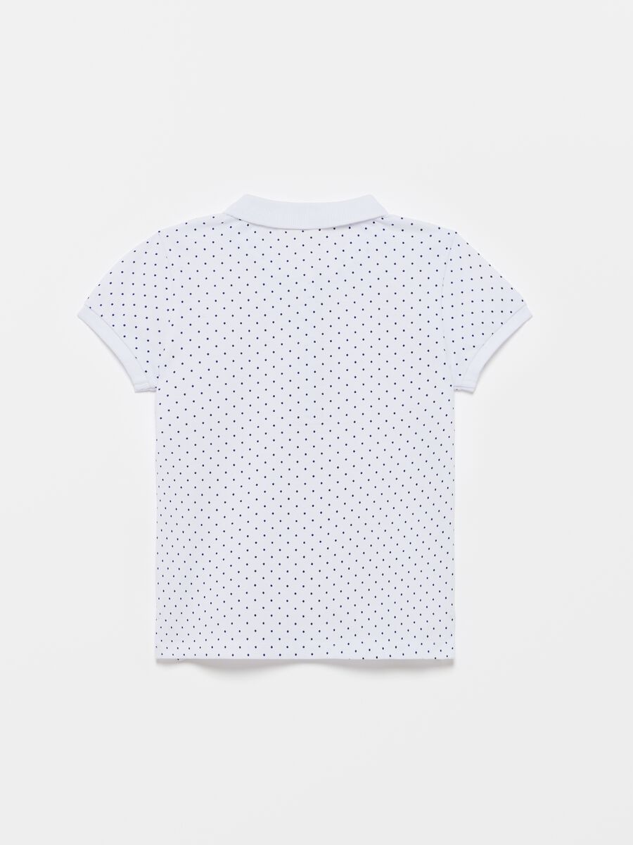 Polo shirt in polka dot piquet cotton_1