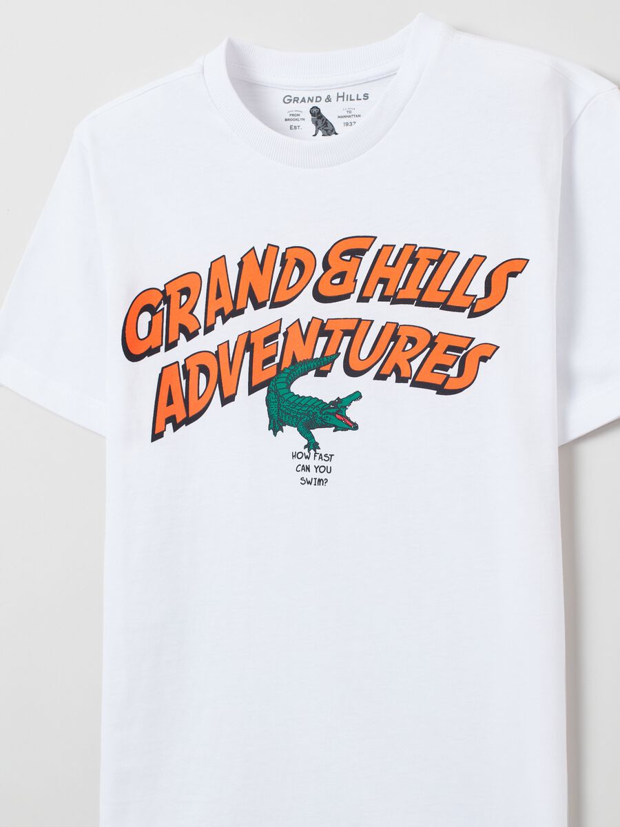 T-shirt con stampa coccodrillo Grand&Hills_2