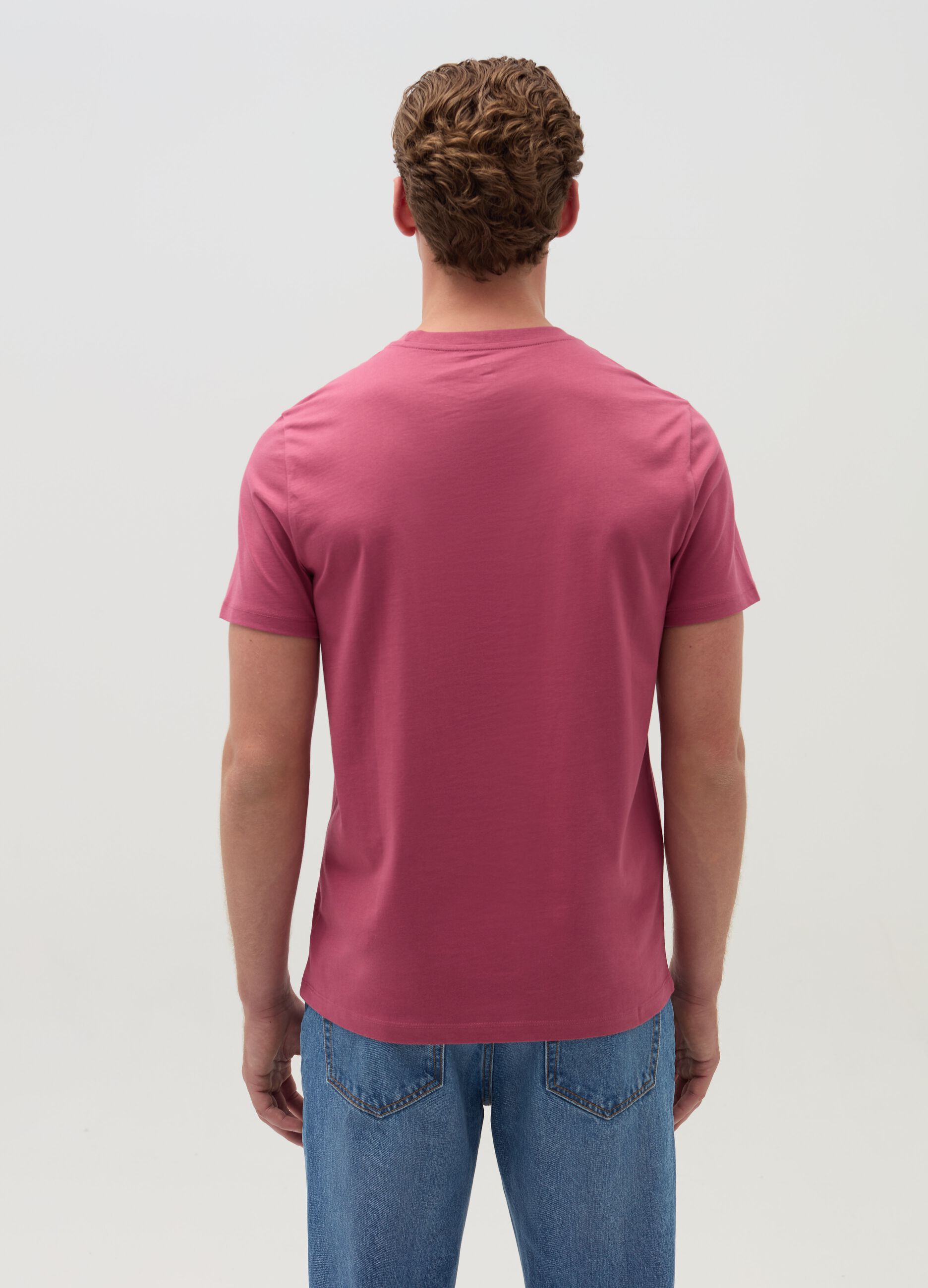 Cotton T-shirt with round neck