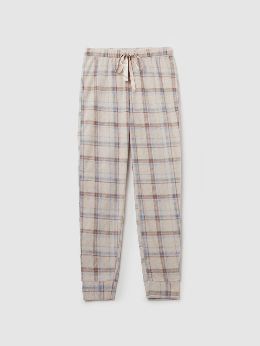 Fleece pyjama trousers with check pattern_4