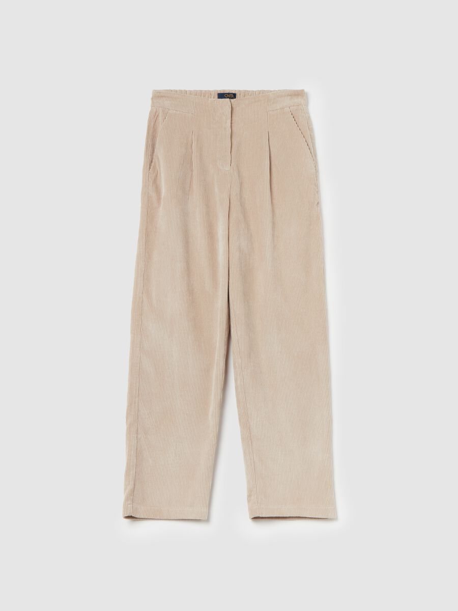 Carrot-fit trousers in corduroy with darts_4