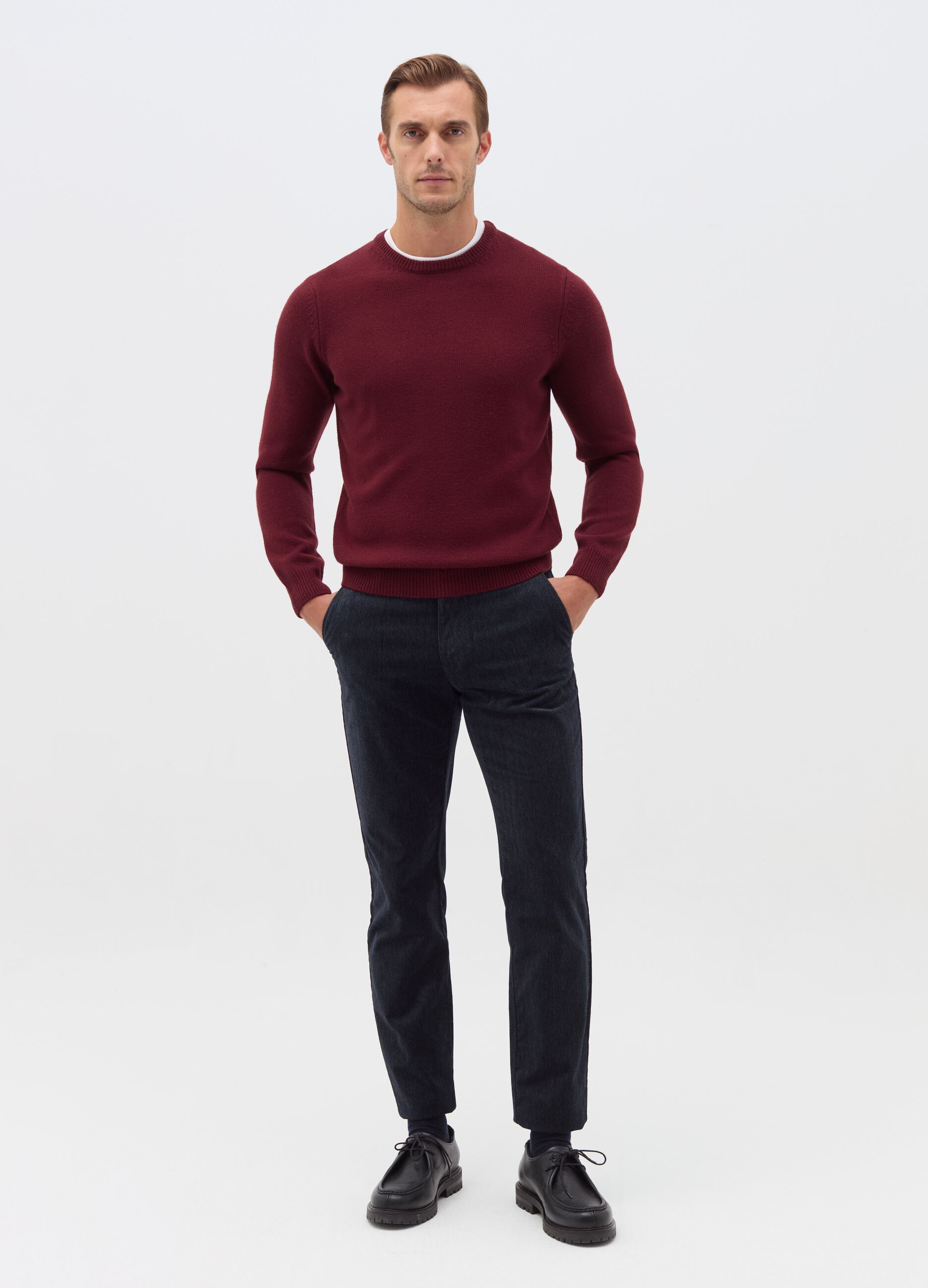 Herringbone chino trousers