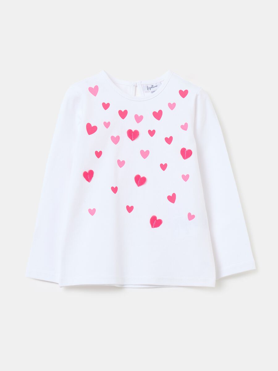 Long-sleeved T-shirt with hearts_0
