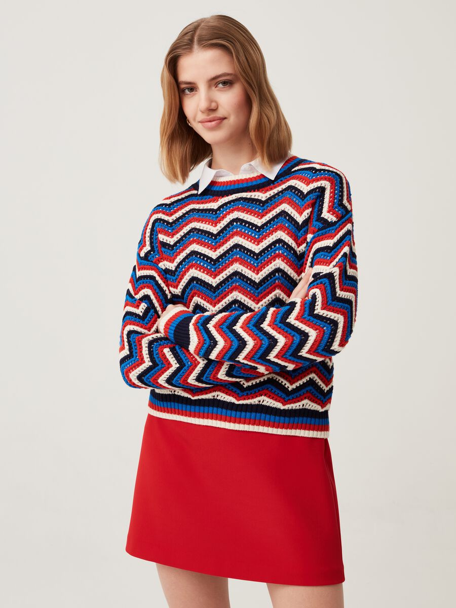 Zigzag crochet pullover in cotton_1