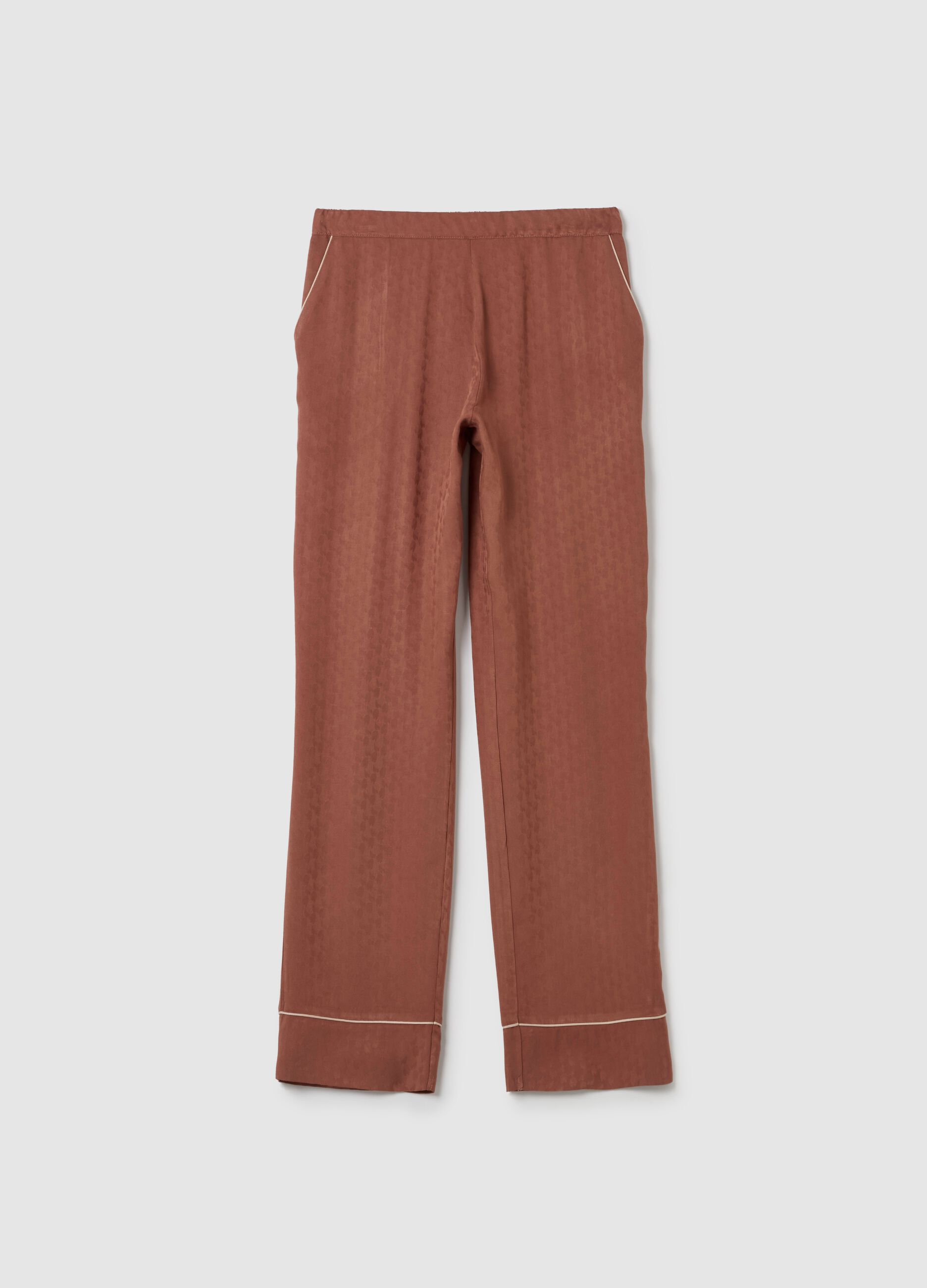 Pyjama trousers with contrasting piping