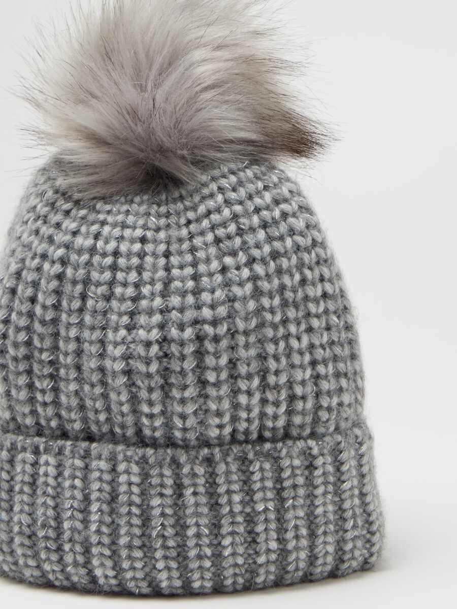 Hat in lurex with pompom_2