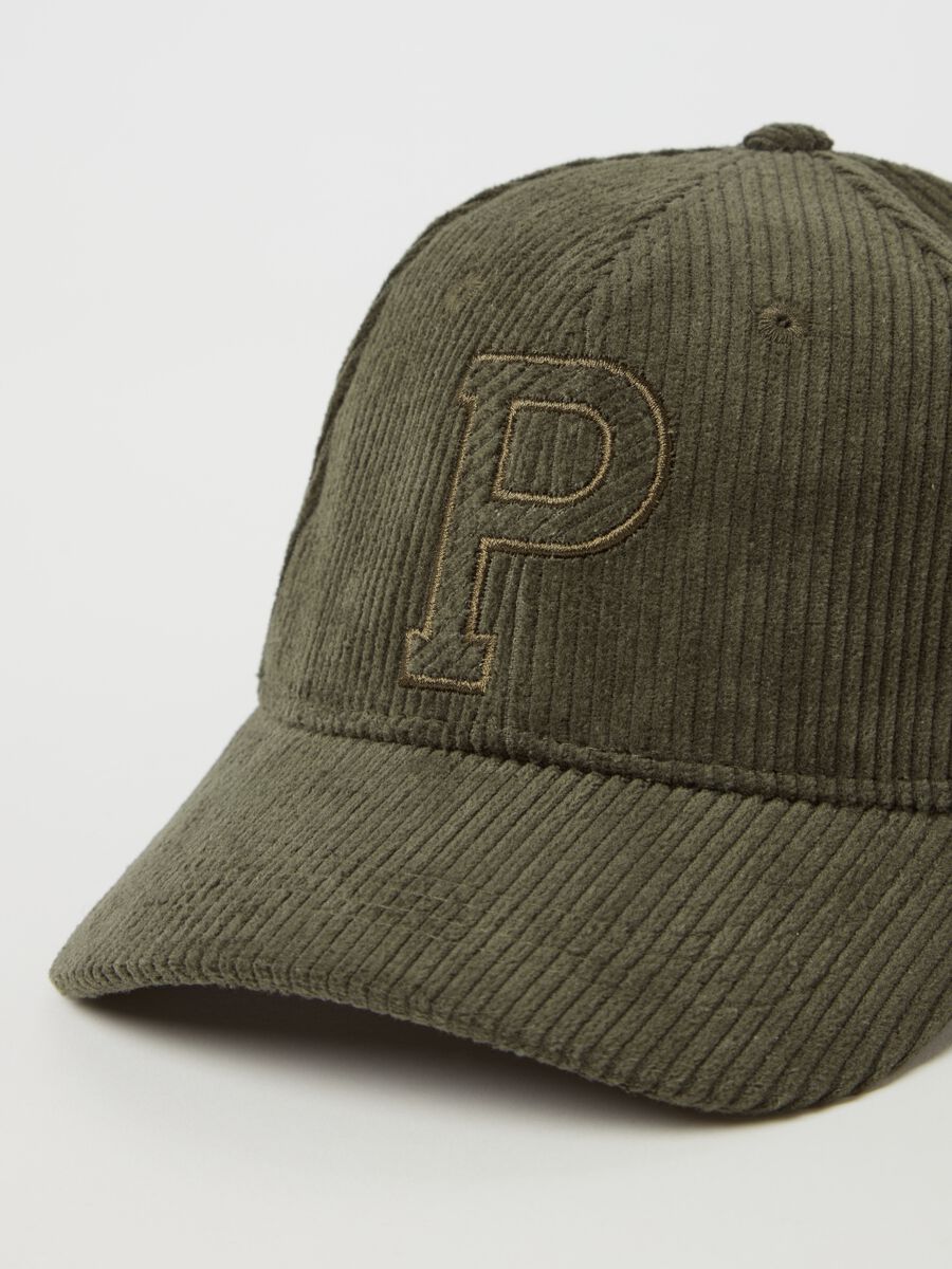 Corduroy baseball cap with embroidery_2