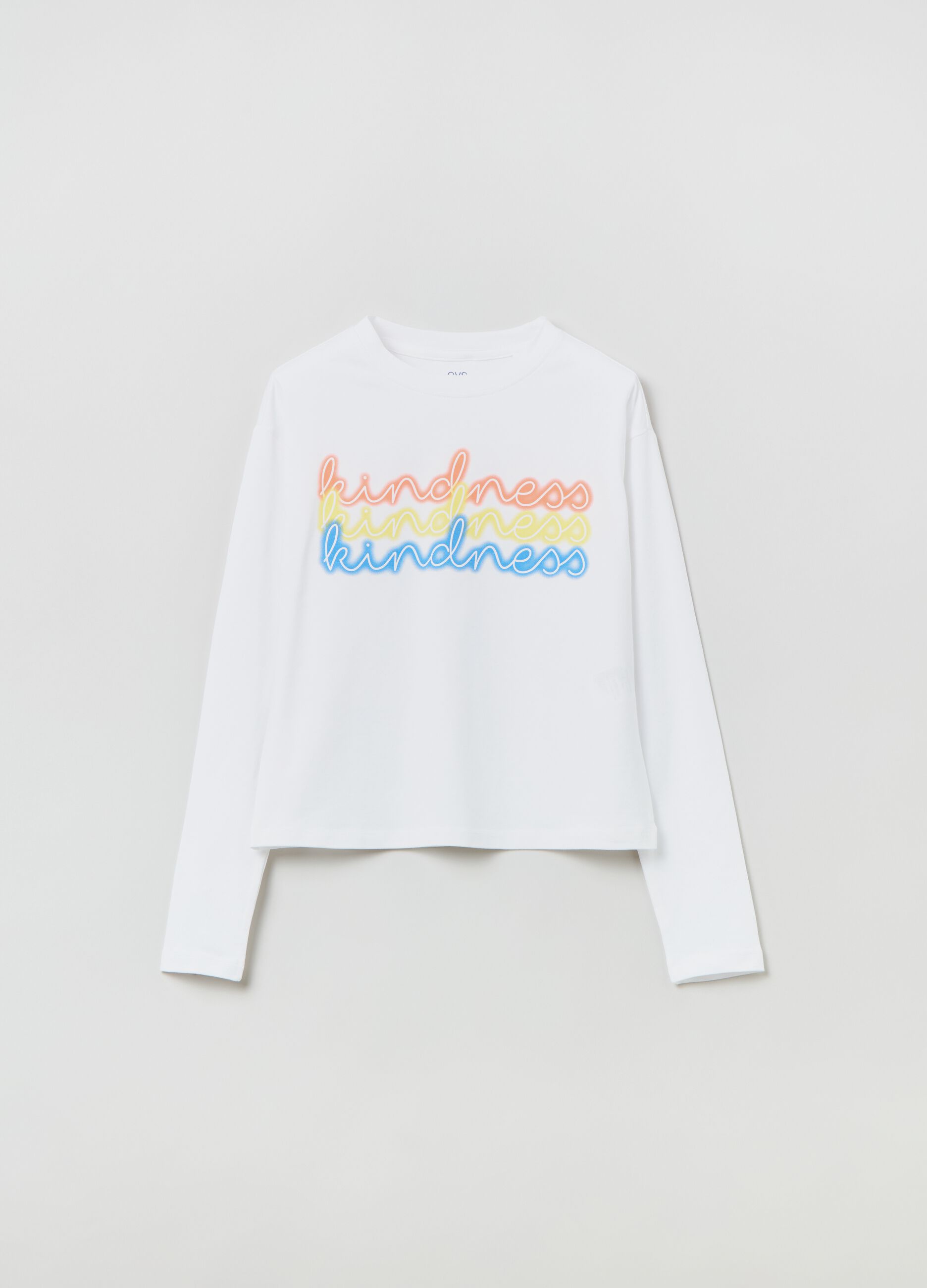 Long-sleeved T-shirt with printed lettering