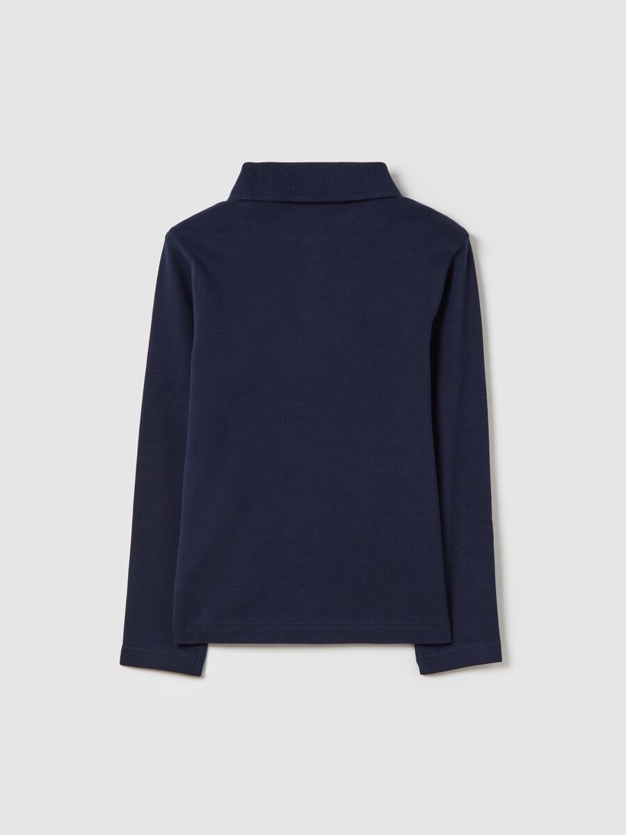 Long-sleeved cotton polo shirt_1