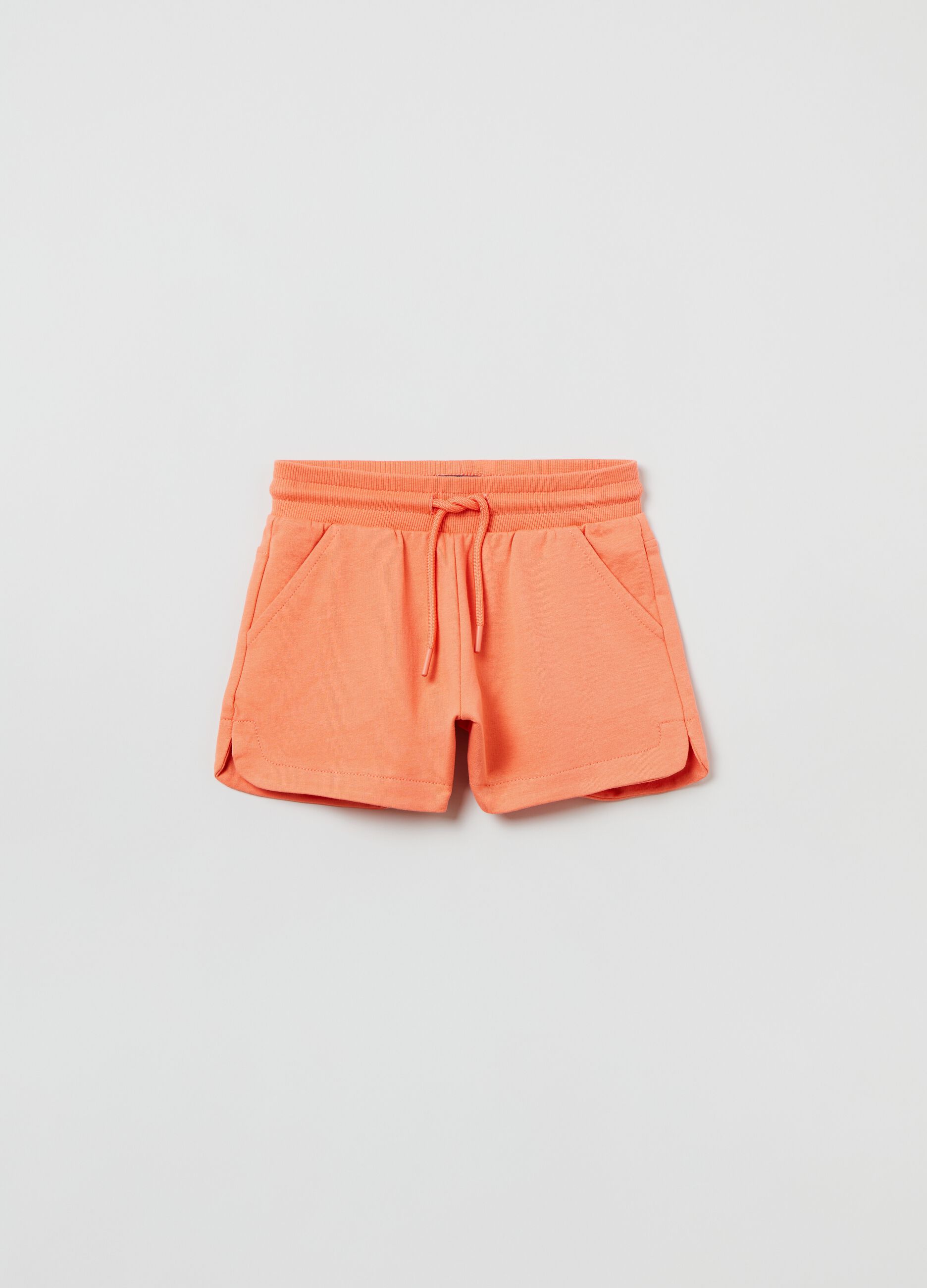 Cotton shorts with drawstring