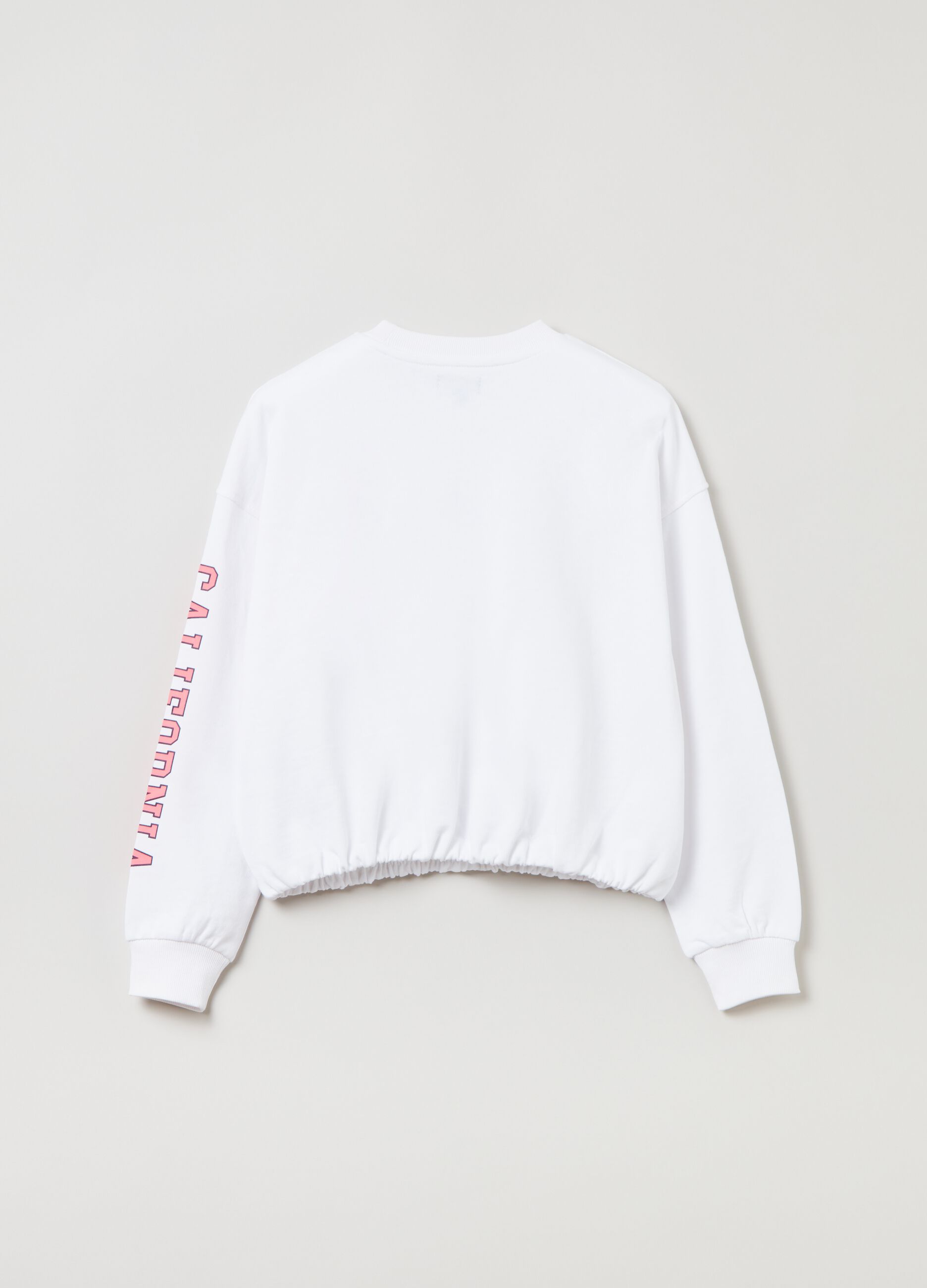 Crop sweatshirt with lettering print