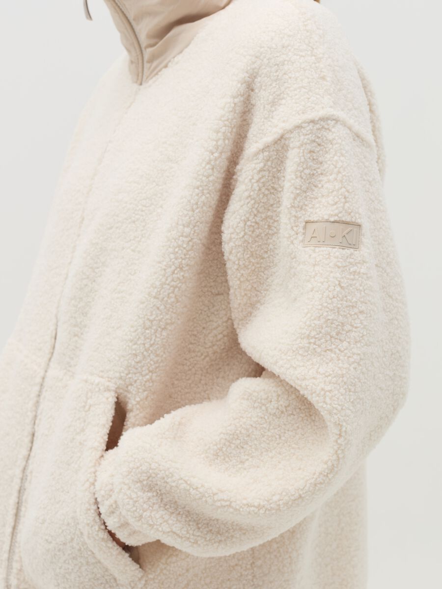 Full-zip sweatshirt in sherpa with high neck_2