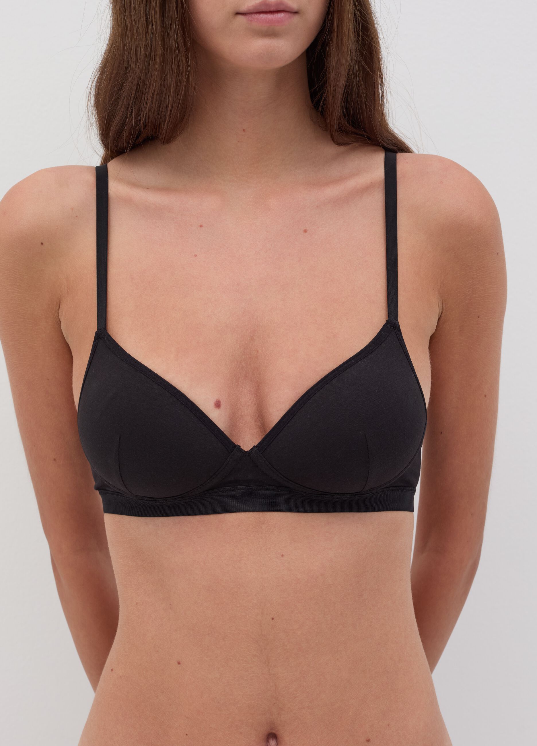 Stretch cotton sports bra