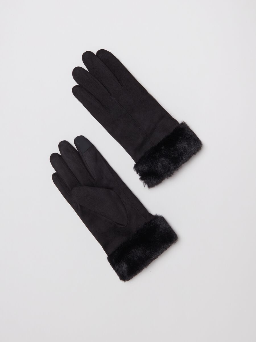 Suede gloves for touch screen_1