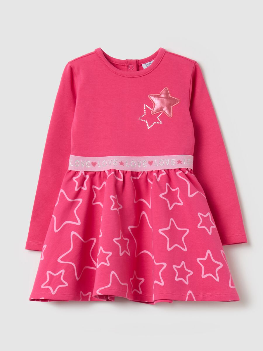 French terry dress with stars print_0