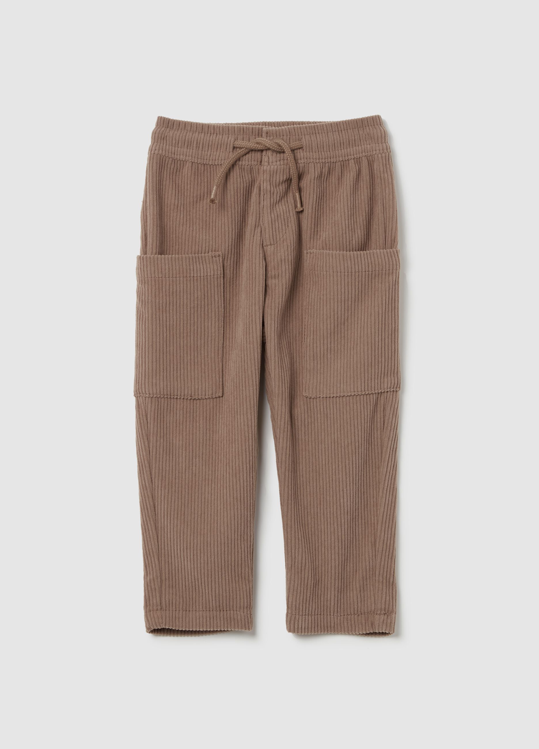 Corduroy jogger trousers with pockets