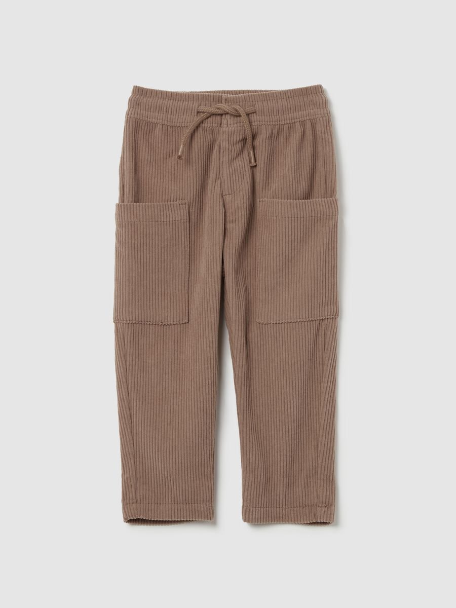 Corduroy jogger trousers with pockets_0