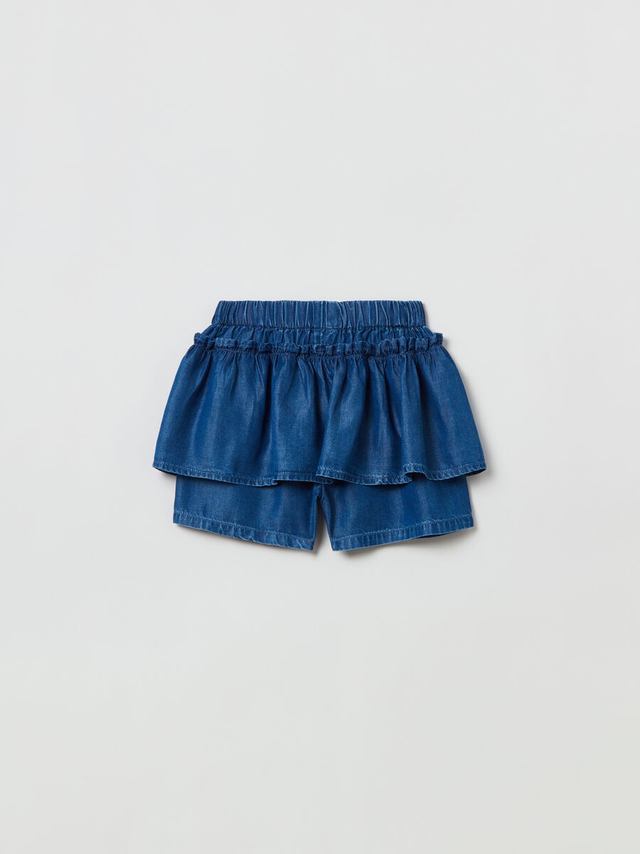 Shorts in Lyocell con balza_1