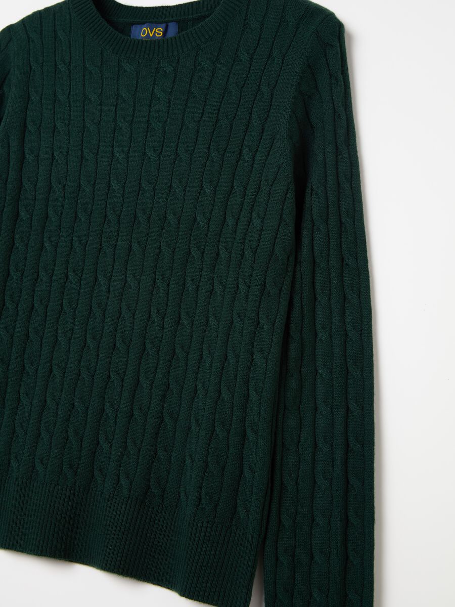 Ribbed pullover with cable-knit design_5