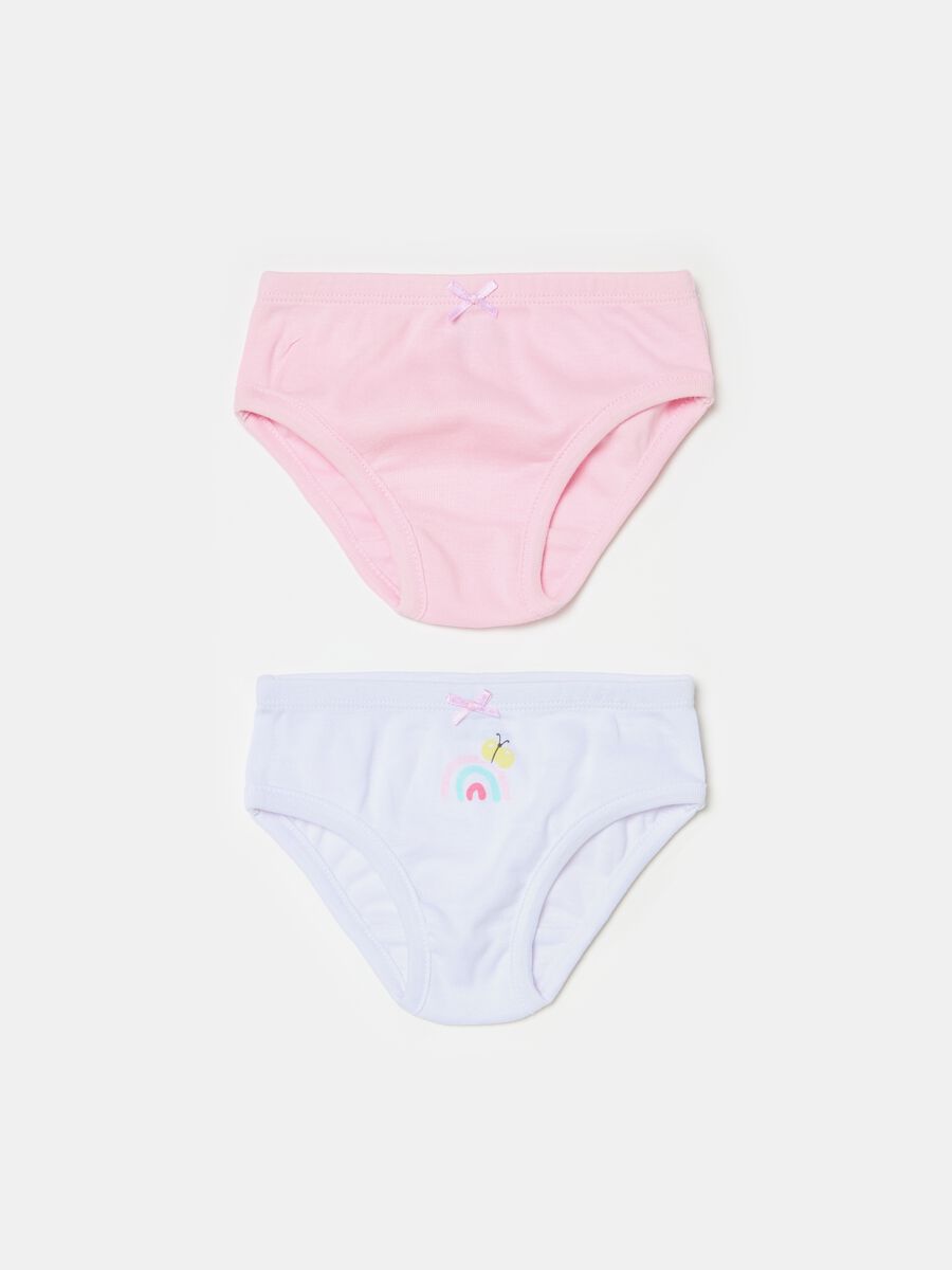 OVS KIDS Girl's White/Pink Five-pack cotton briefs with Stitch