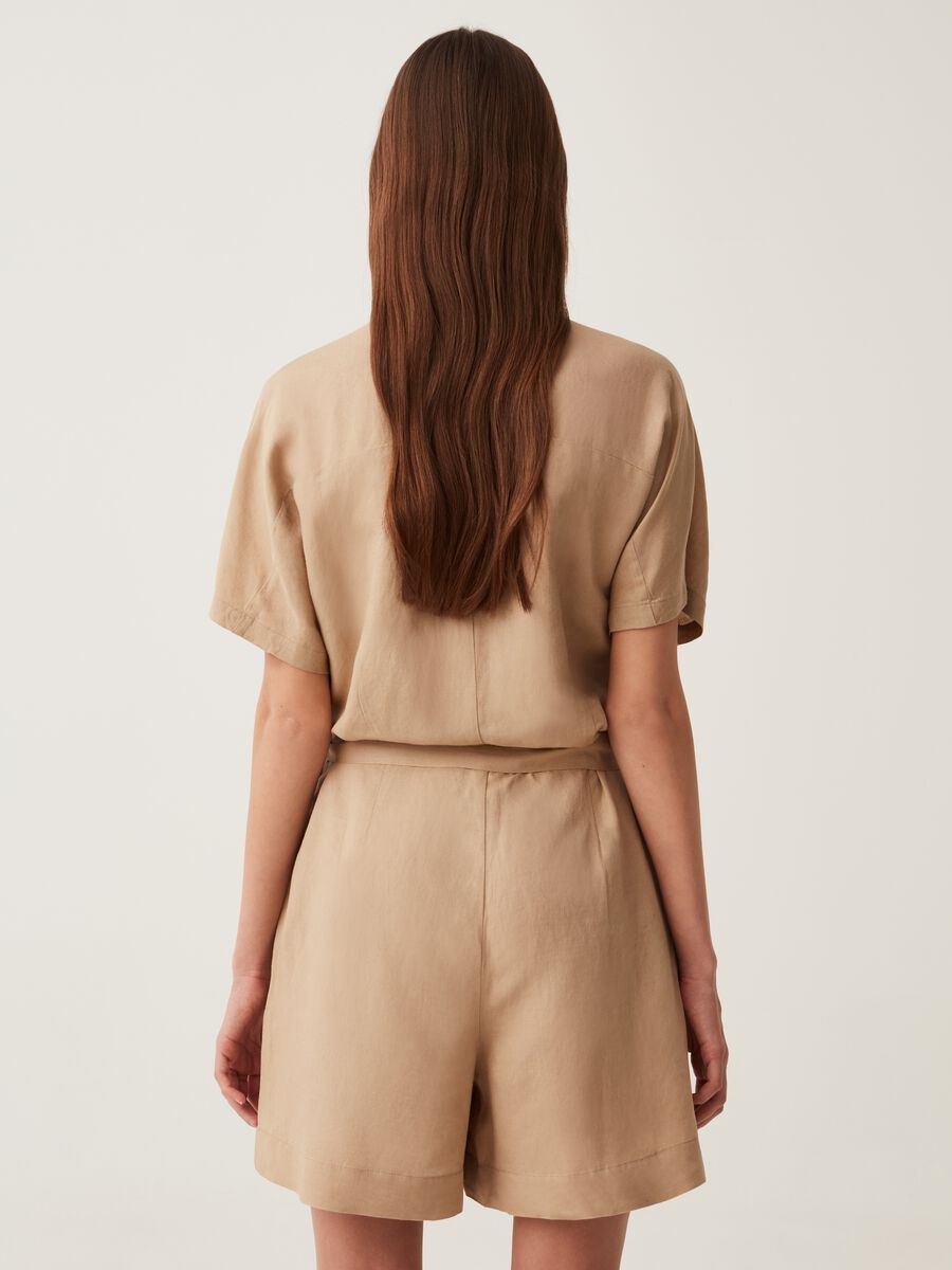 Short jumpsuit in linen and viscose_2