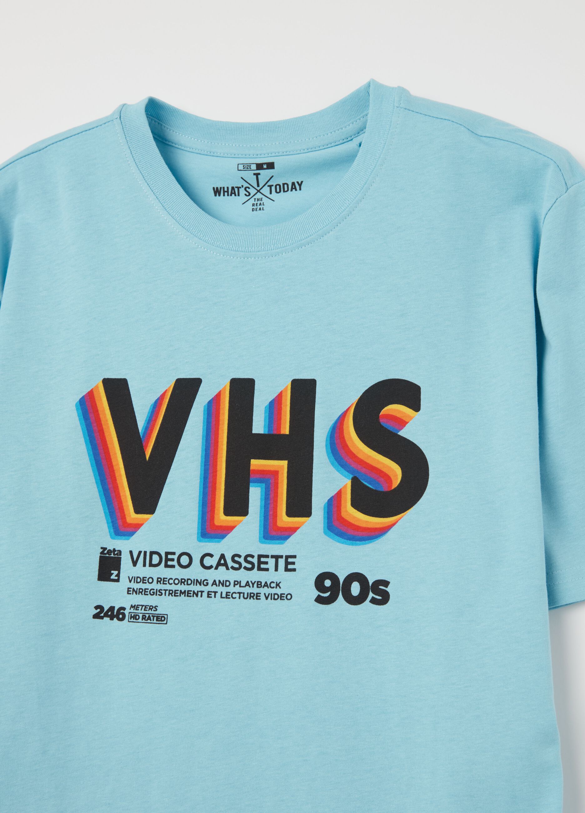 T-shirt with vintage video cassette print